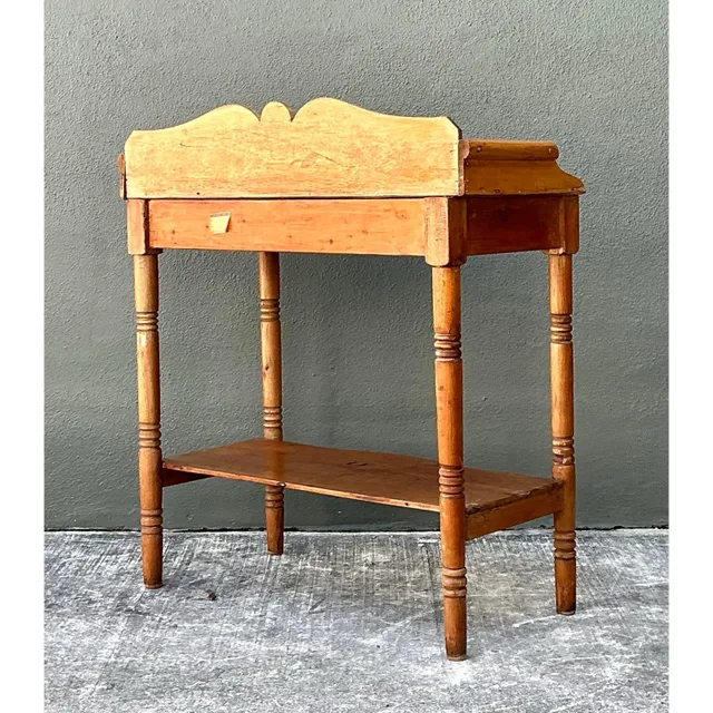 Vintage Turned Wood Pine Sideboard — additional photo 4
