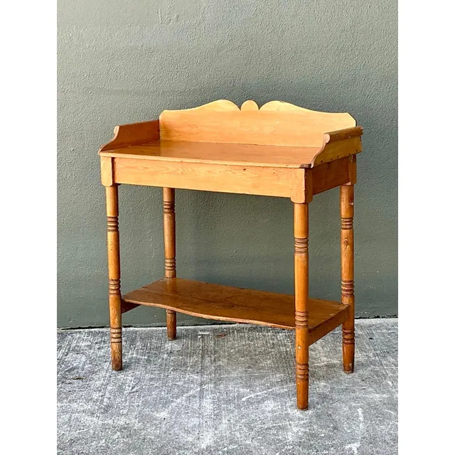 Vintage Turned Wood Pine Sideboard — additional photo 7