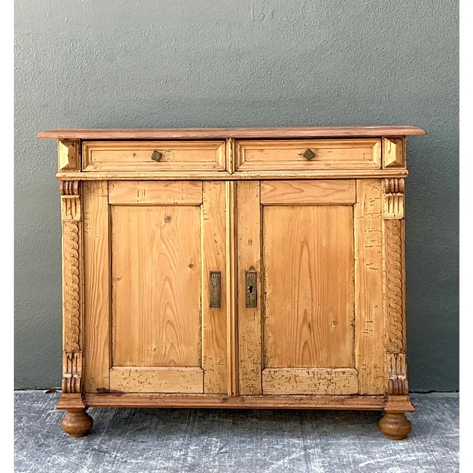 Vintage Carved Pine Cabinet — additional photo 1