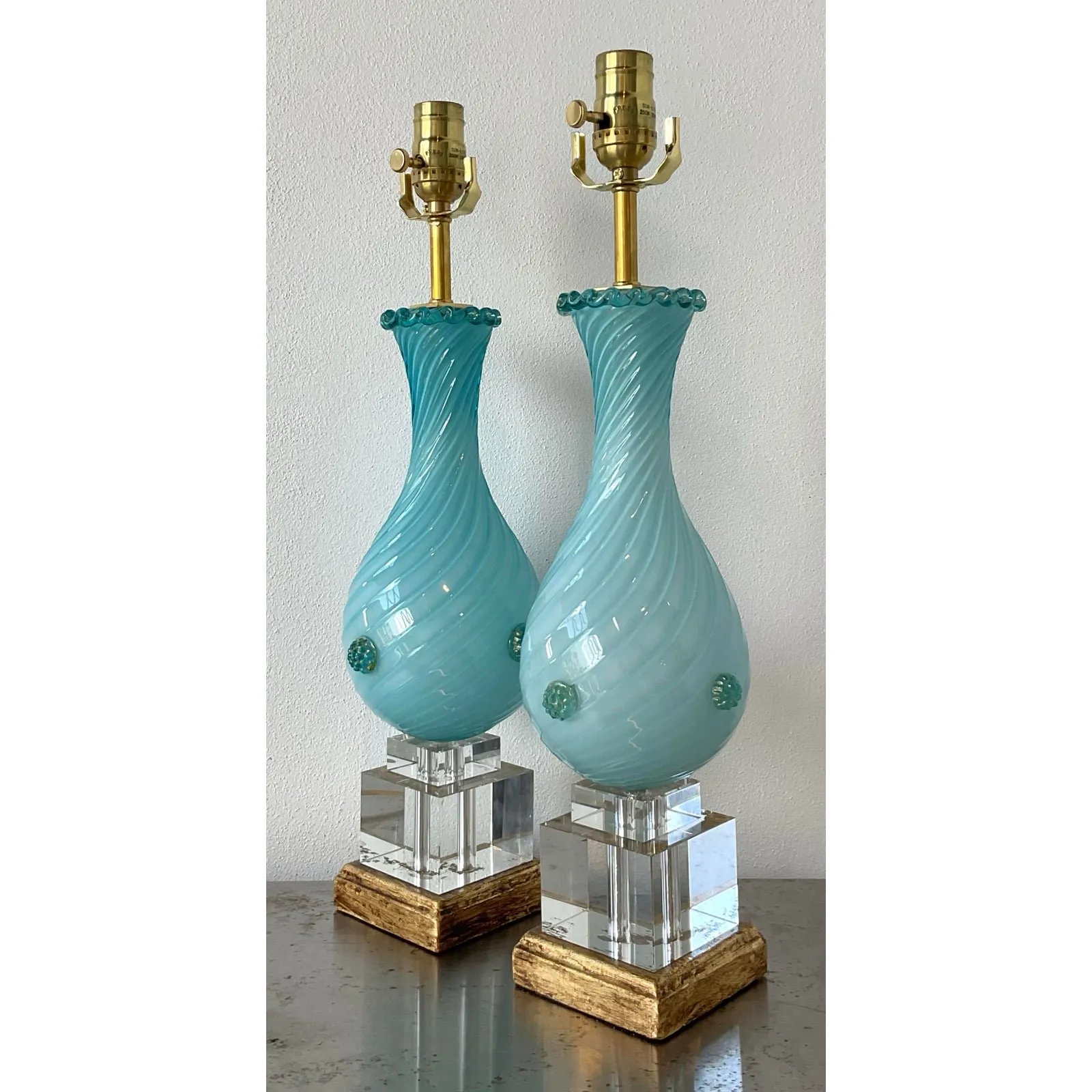 Vintage Italian Murano Glass Lamps - A Pair — additional photo 4
