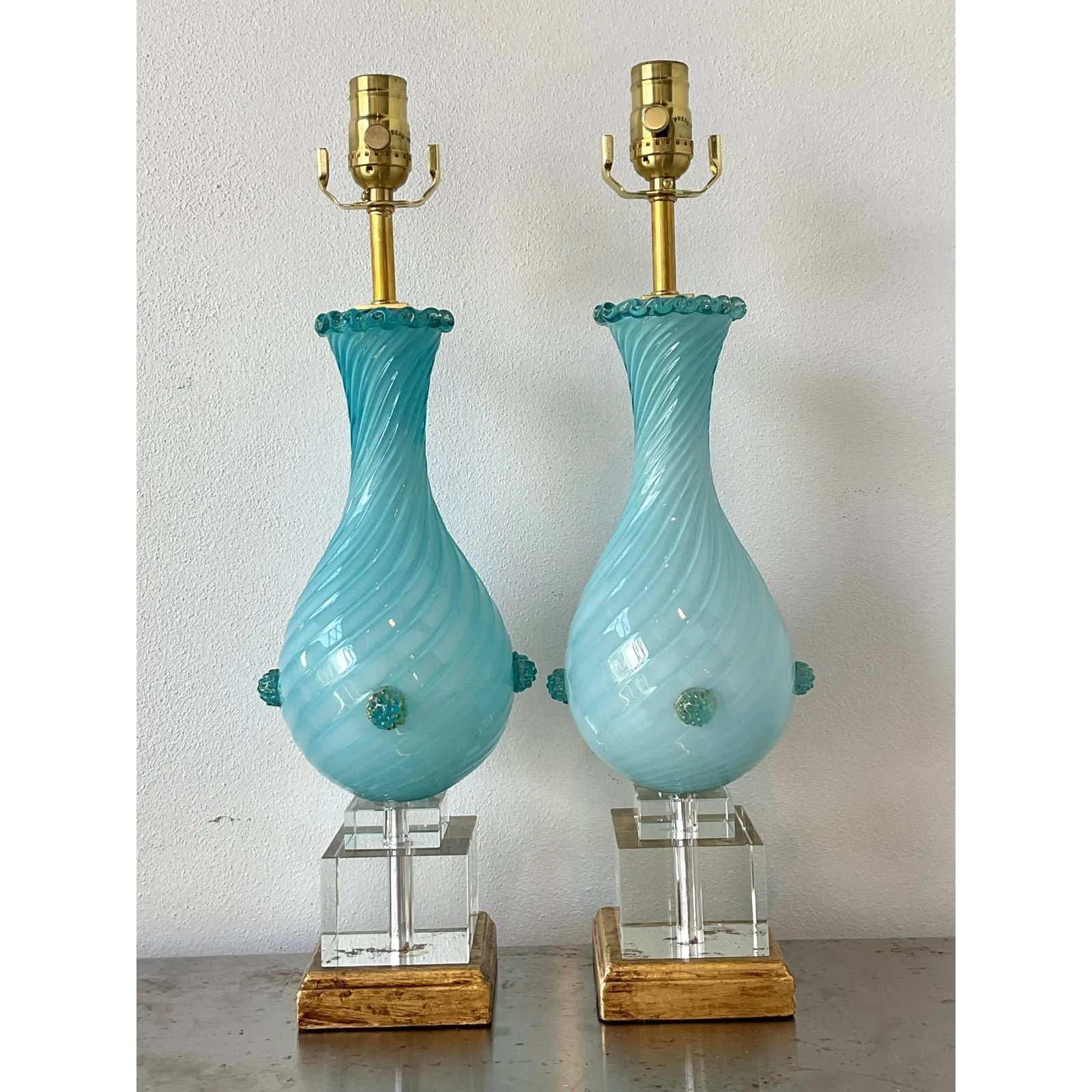 Vintage Italian Murano Glass Lamps - A Pair — additional photo 3