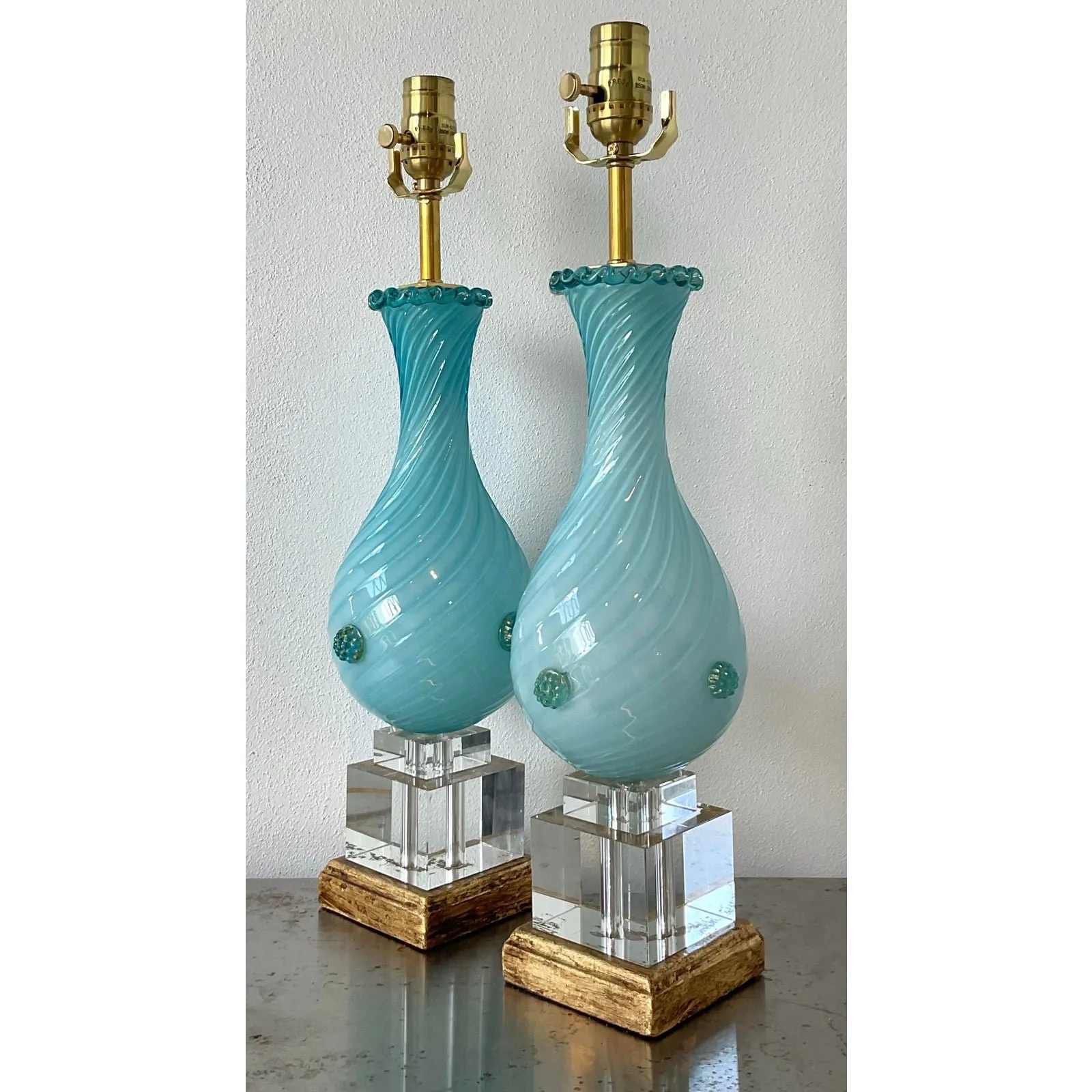 Vintage Italian Murano Glass Lamps - A Pair — additional photo 6