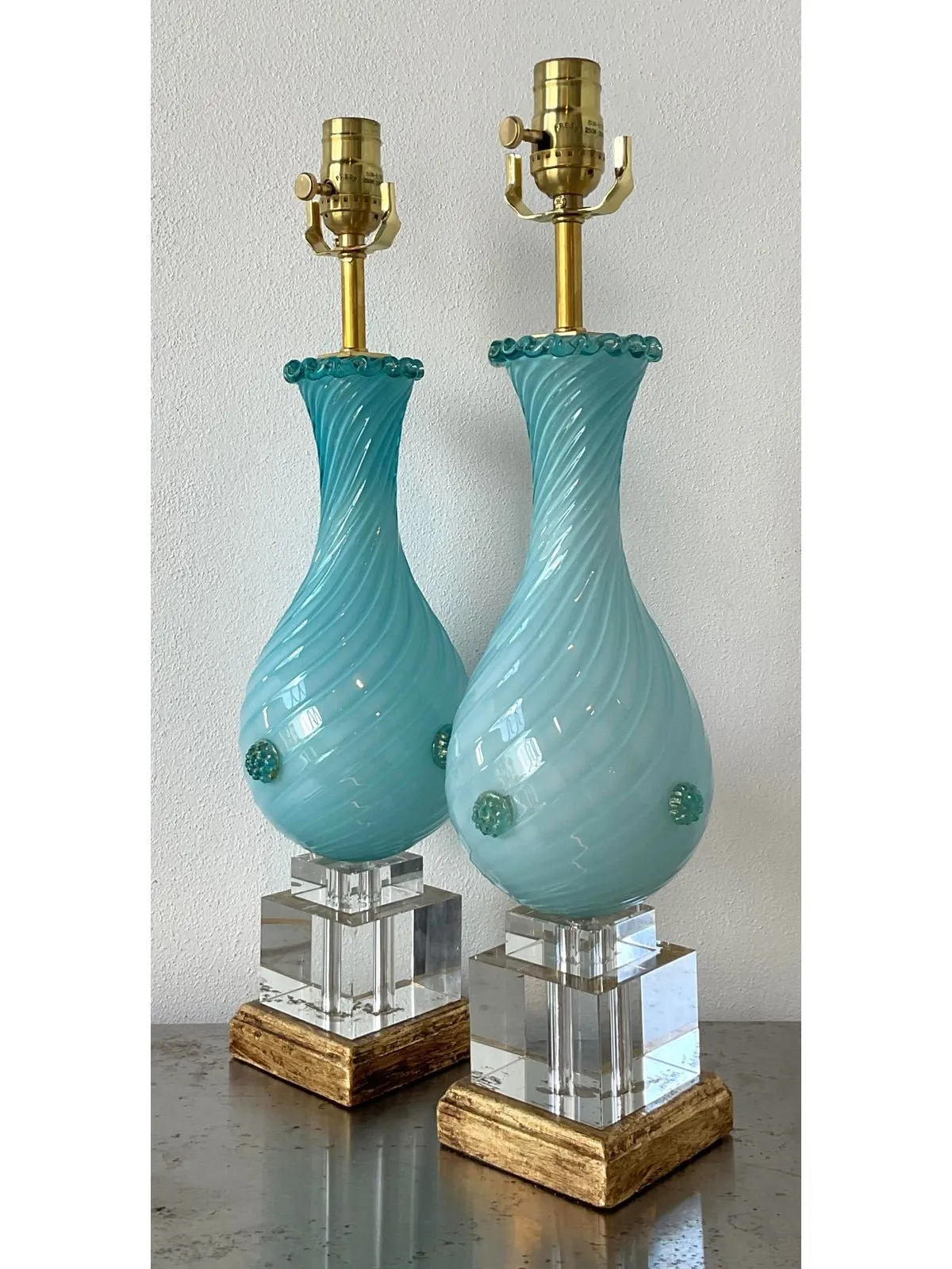 Vintage Italian Murano Glass Lamps - A Pair — additional photo 7