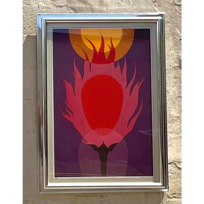 Vintage Boho 1977 Lithograph on Paper — additional photo 3