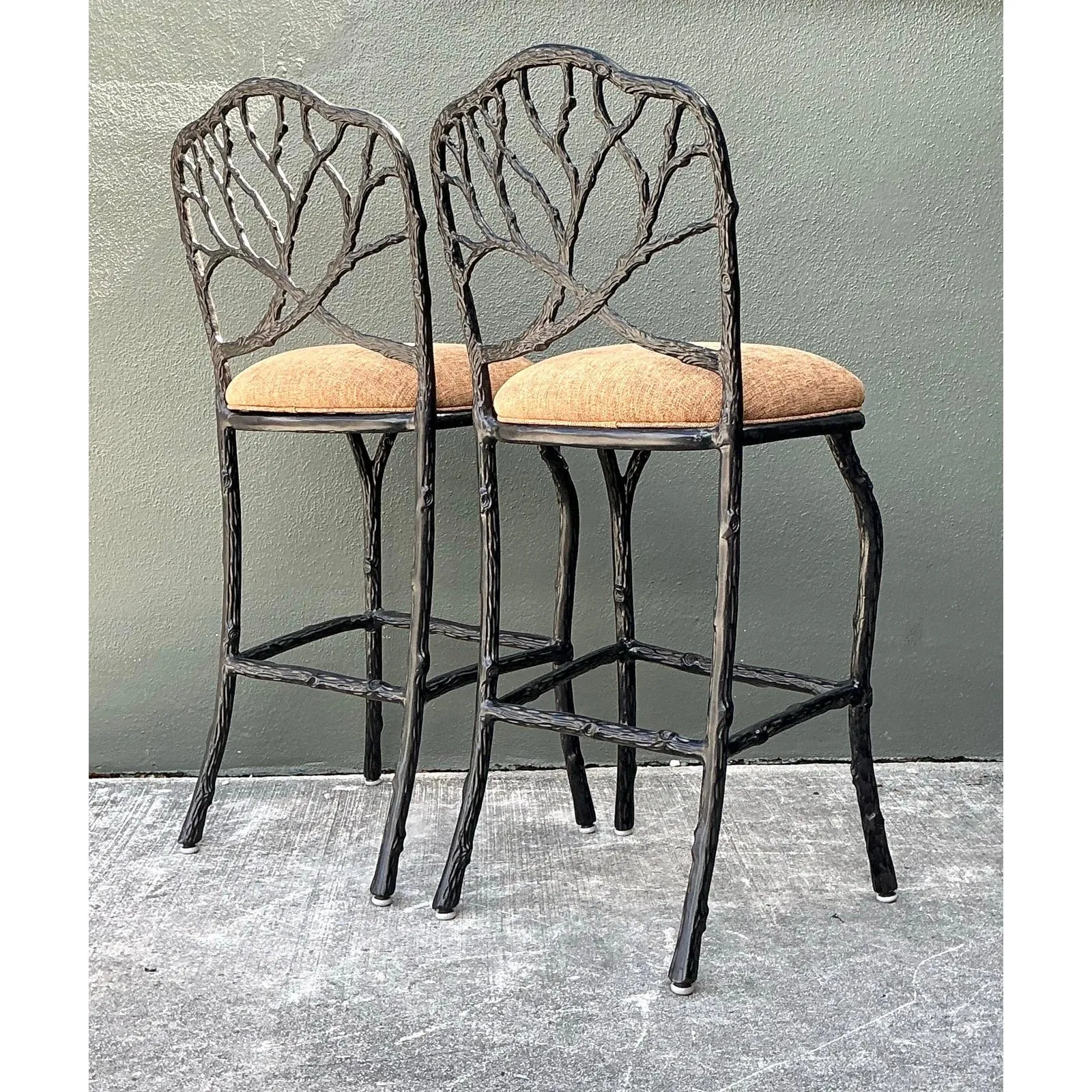 Vintage Veneman Cast Aluminum Branch Barstools. - A Pair — additional photo 7