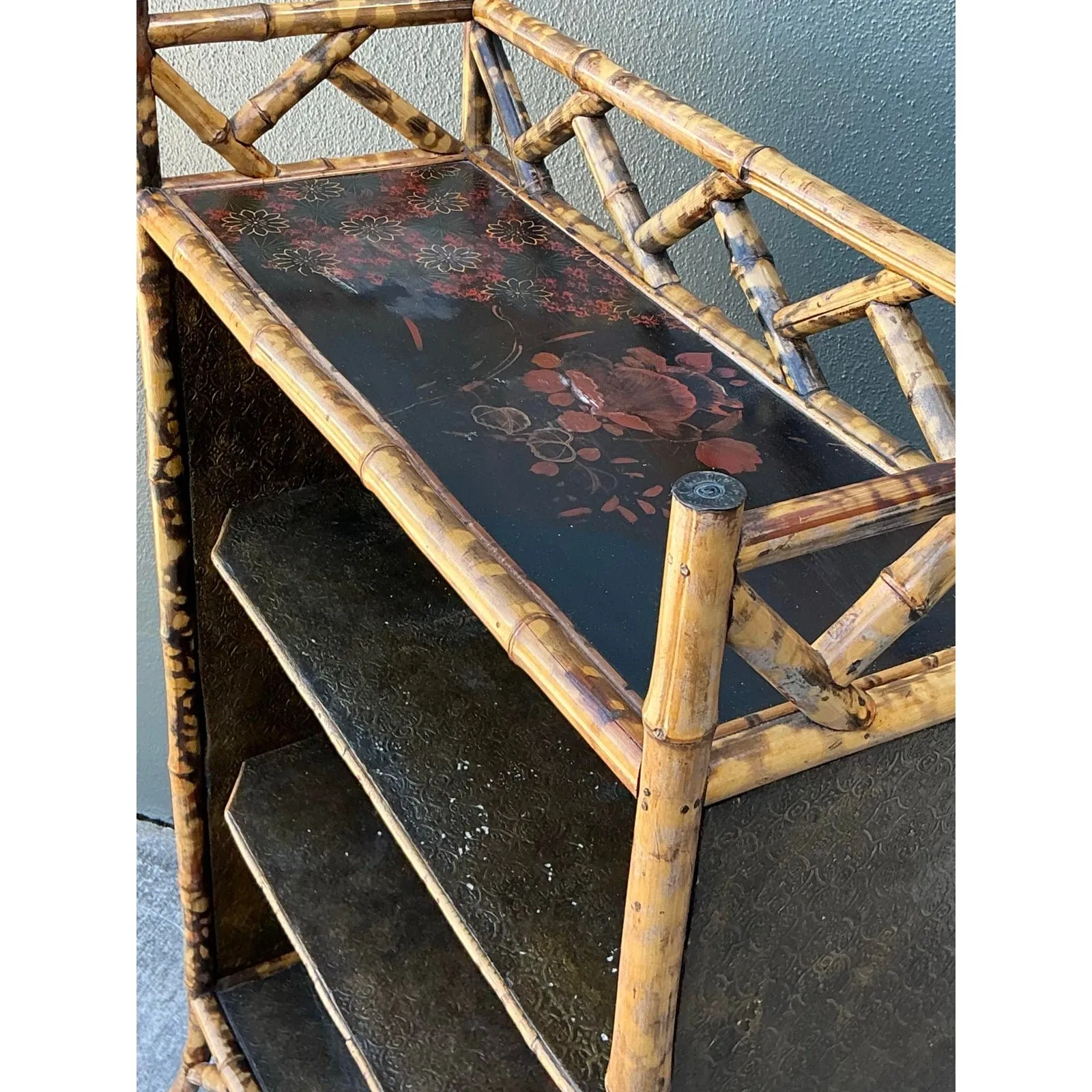 Vintage Tortoise Bamboo Etagere — additional photo 8