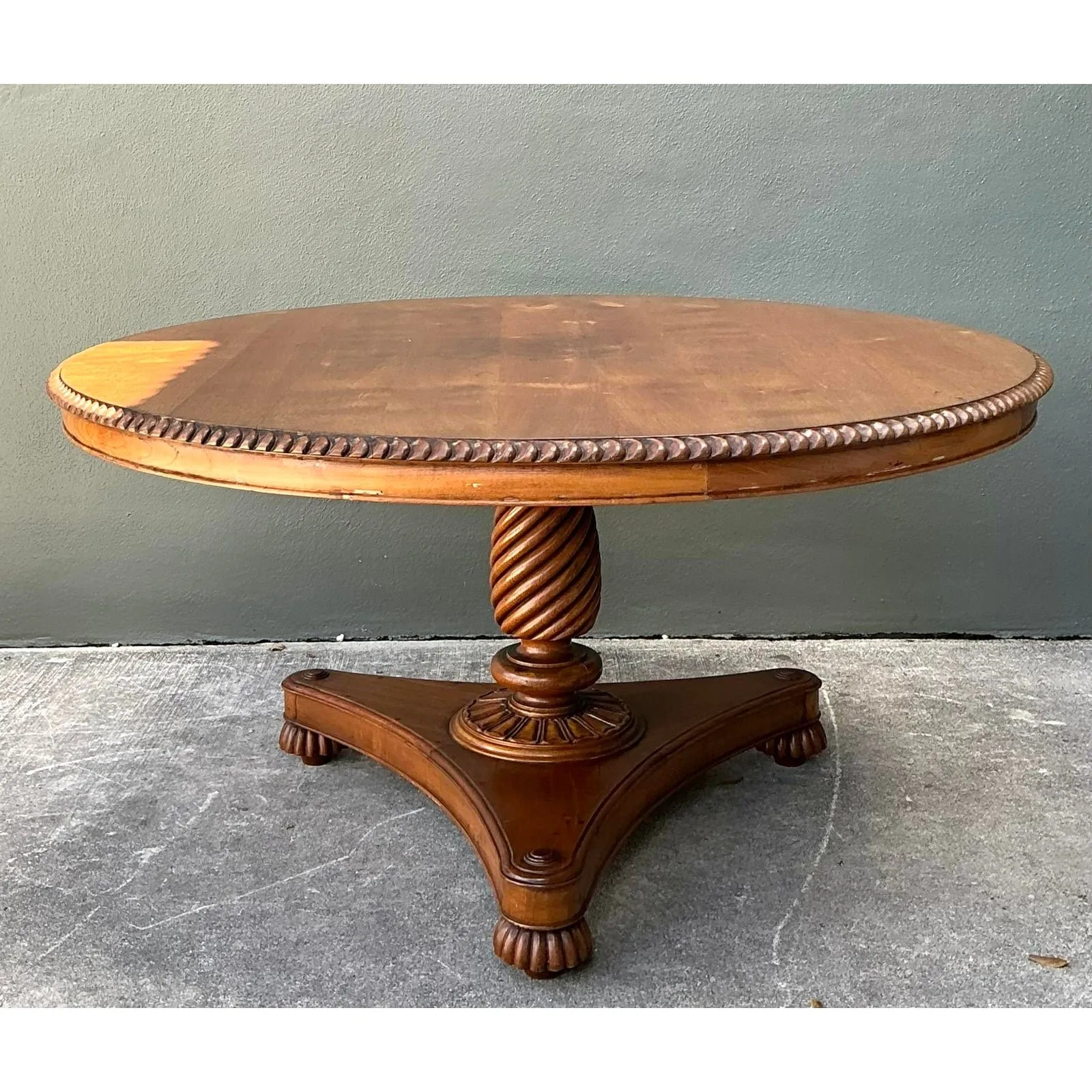 Vintage Turned Wood Dining Table — additional photo 1