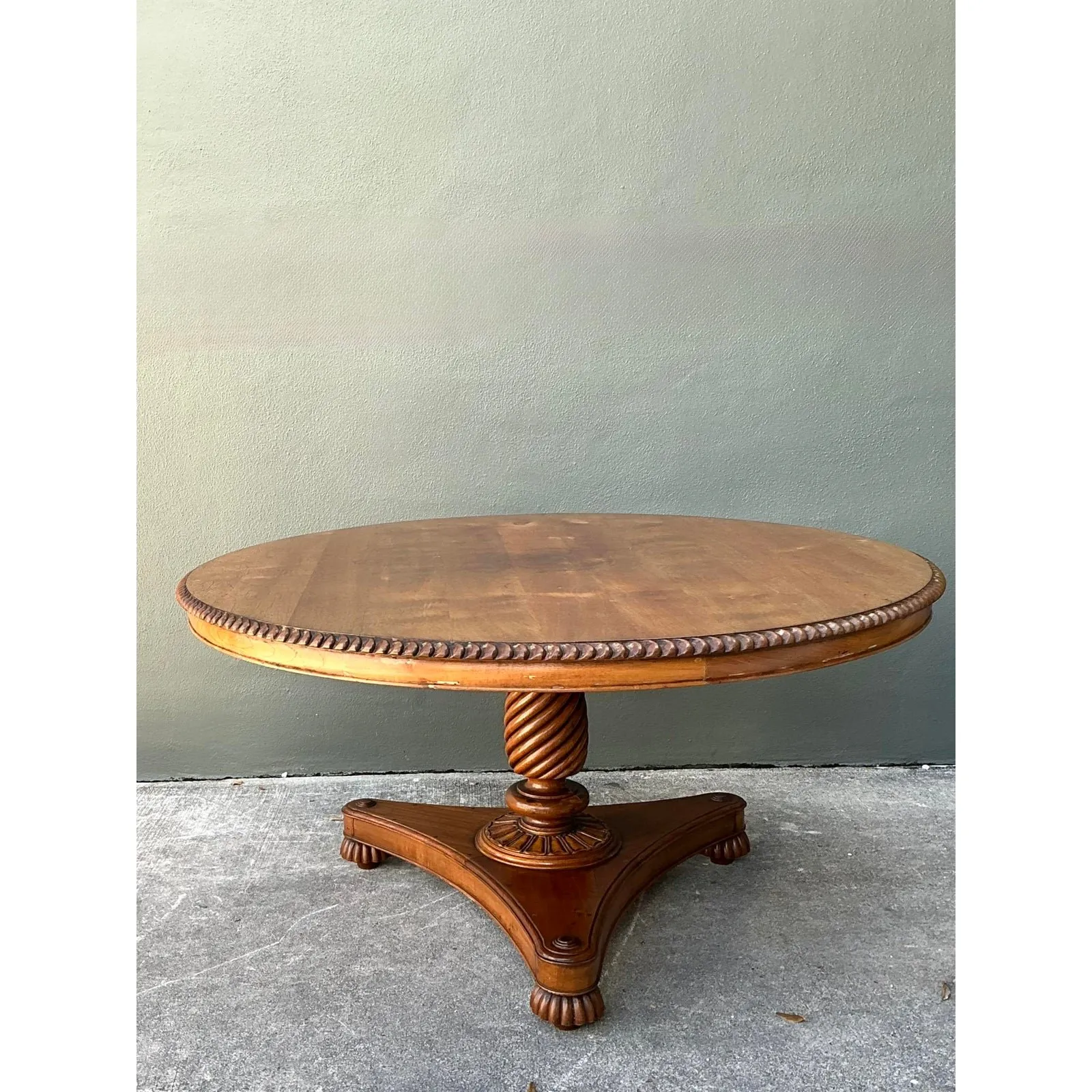 Vintage Turned Wood Dining Table — additional photo 6