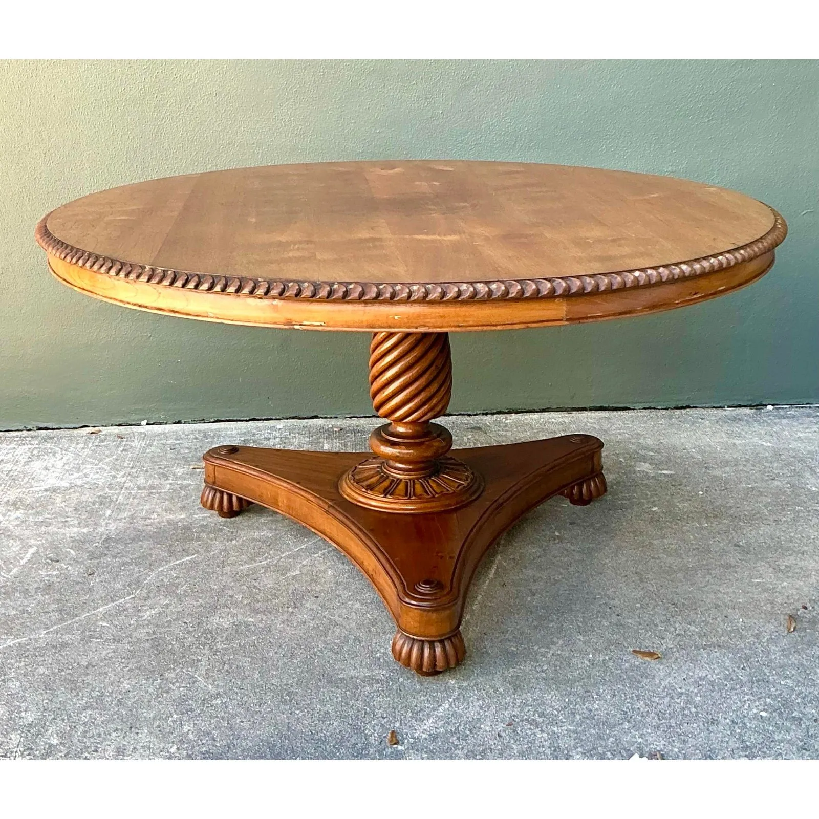 Vintage Turned Wood Dining Table — additional photo 3