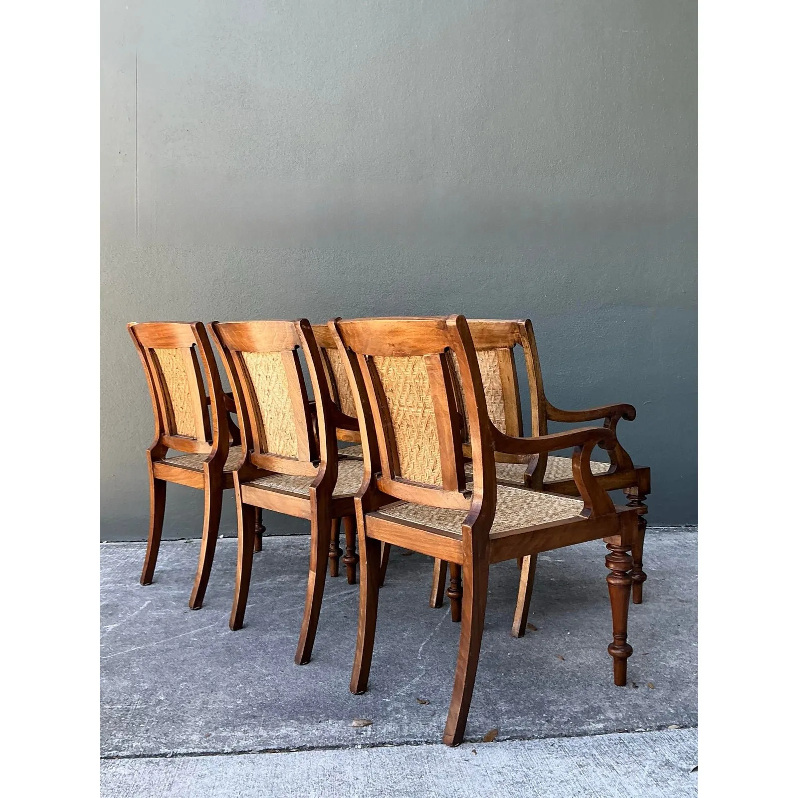 Vintage Anglo Indian Cane Dining Chairs - Set of 5 — additional photo 7