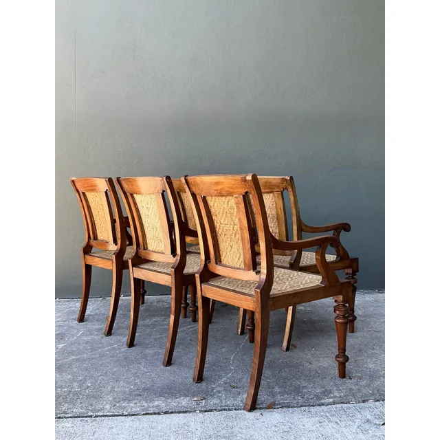 Vintage Anglo Indian Cane Dining Chairs - Set of 5 — additional photo 7