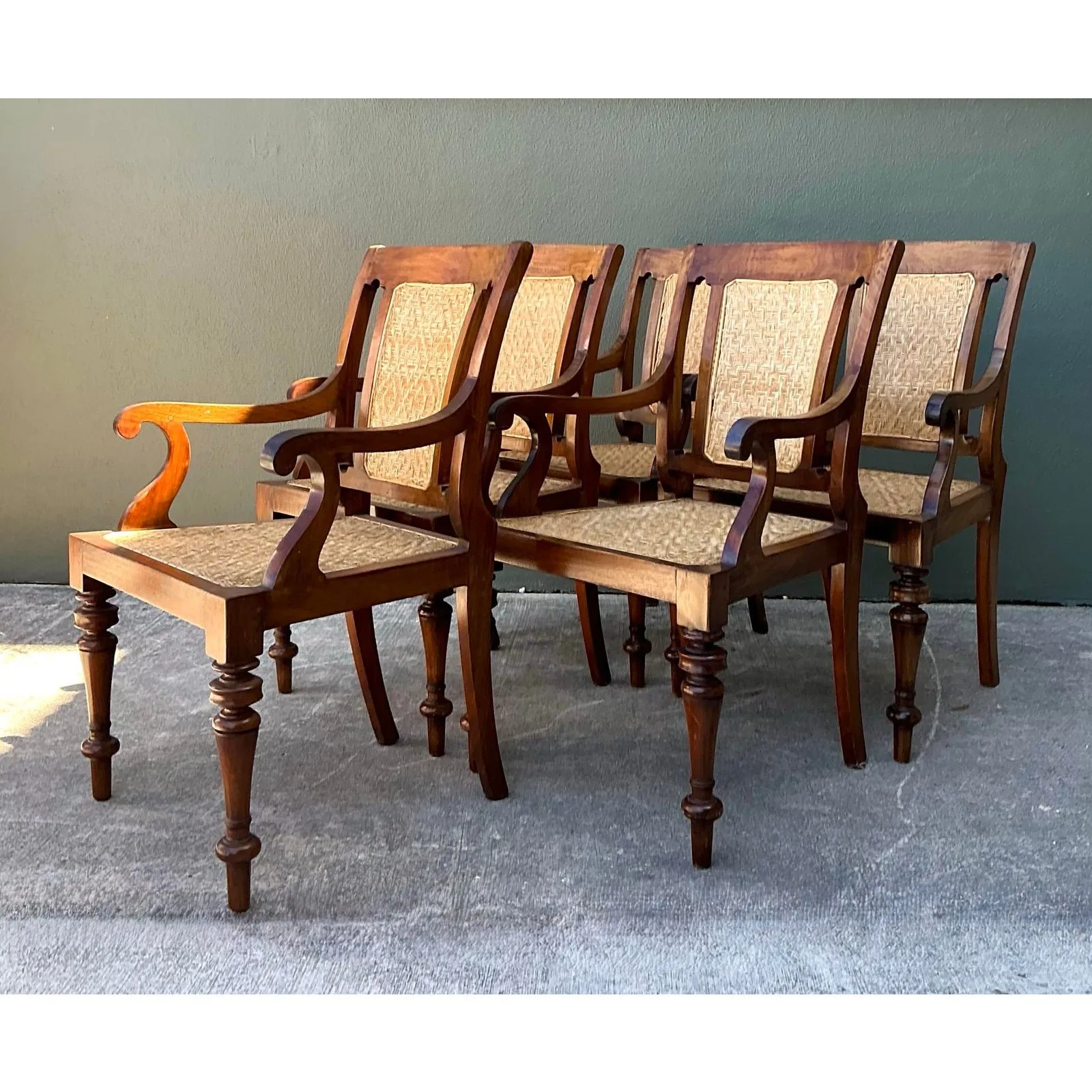 Vintage Anglo Indian Cane Dining Chairs - Set of 5 — additional photo 8