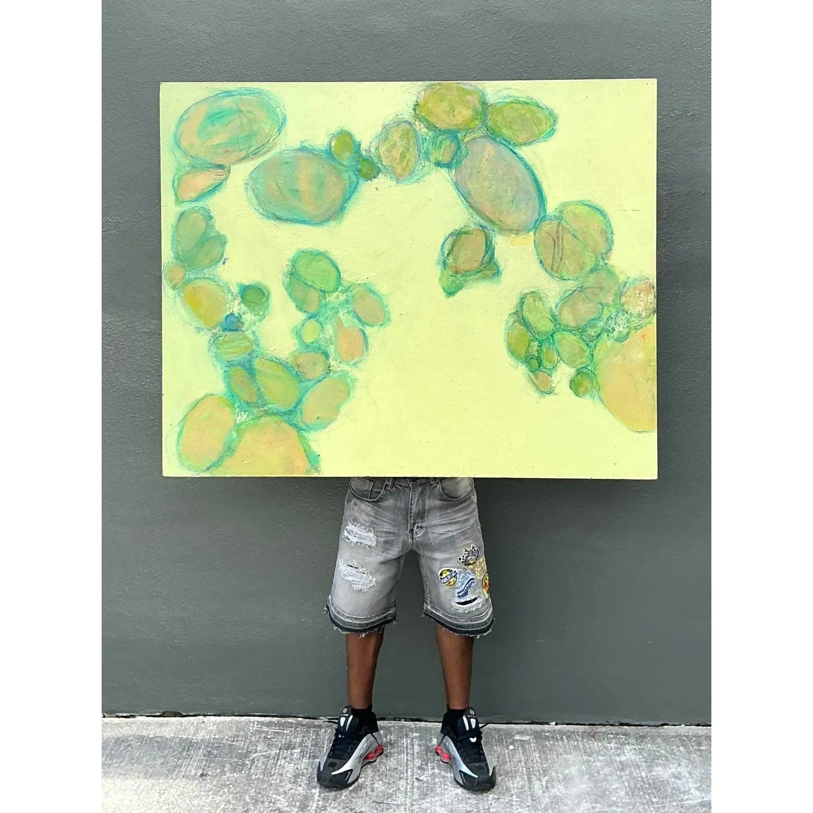 Vintage Original Abstract Oil on Canvas - Canvas, 50W x 40H — additional photo 5