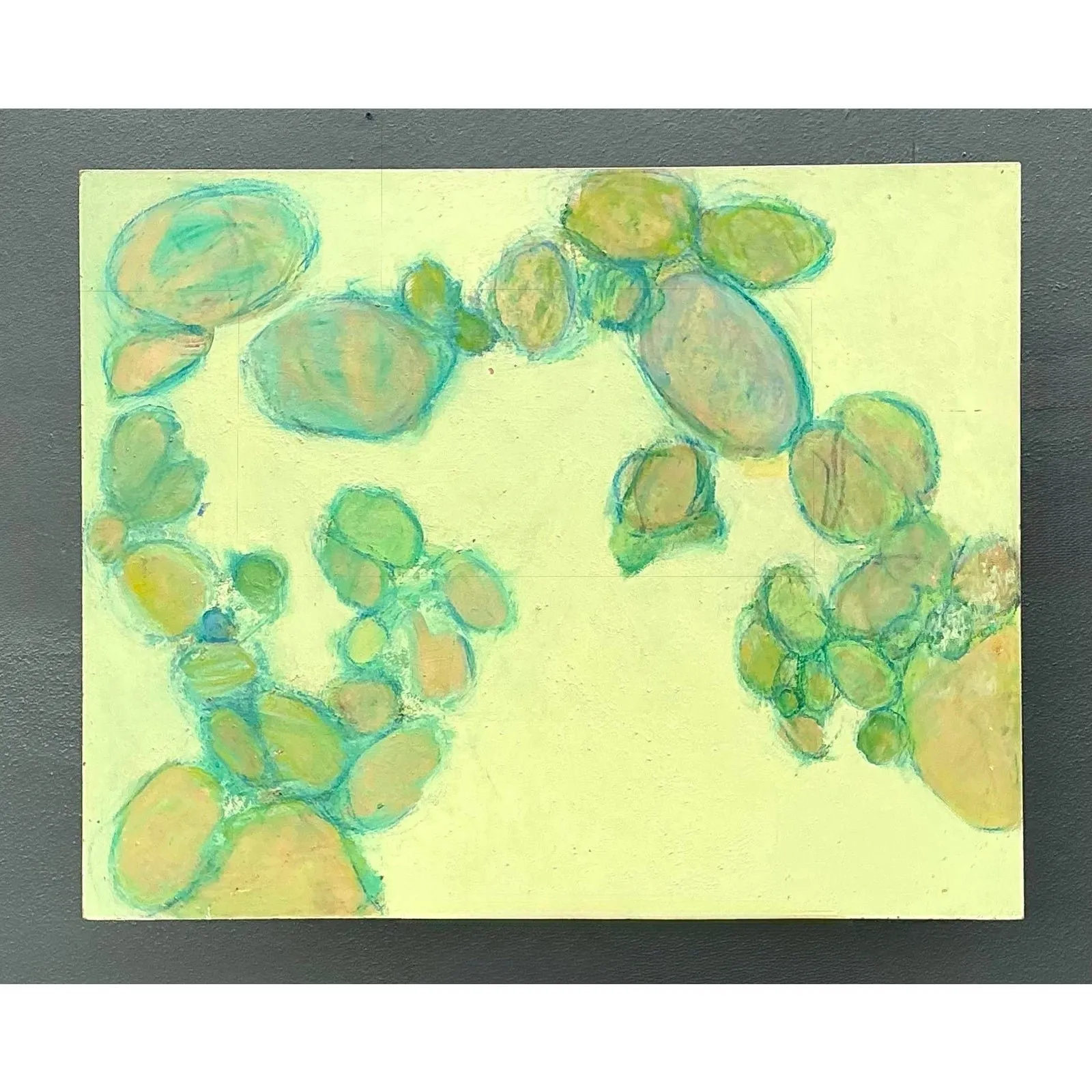 Vintage Original Abstract Oil on Canvas - Canvas, 50W x 40H — additional photo 2