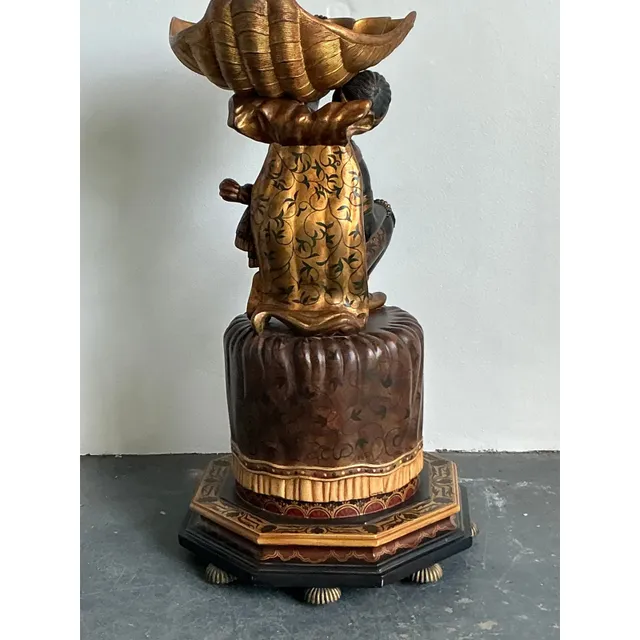 Vintage Boho Maitland Smith Blackamoor Figure With Clam Shell — additional photo 6