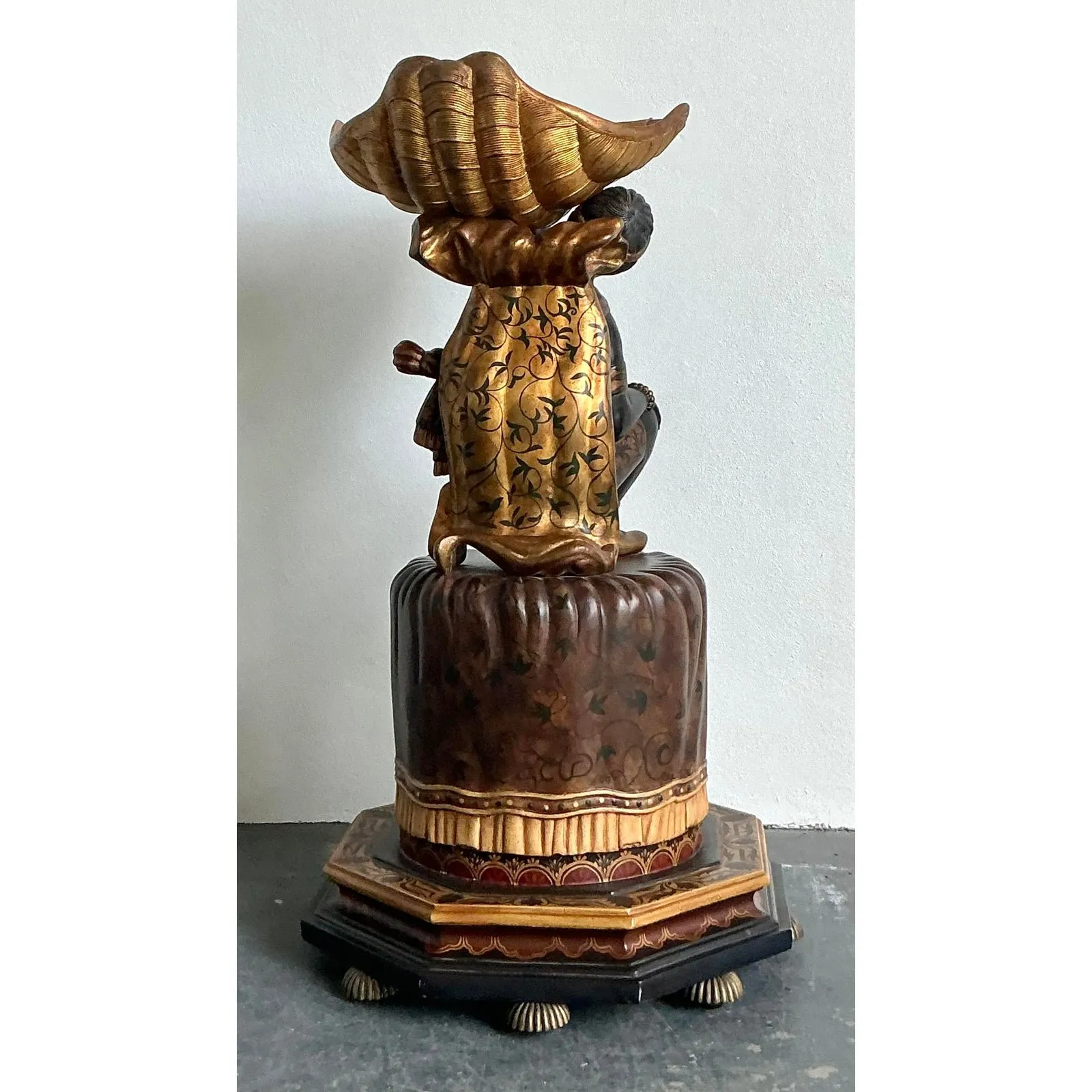 Vintage Boho Maitland Smith Blackamoor Figure With Clam Shell — additional photo 7