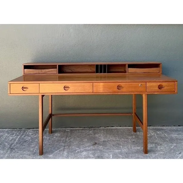 Vintage MCM Peter Lovig Nielsen for Hedensted Mobelfabrik Flip Top Teak Writing Desk