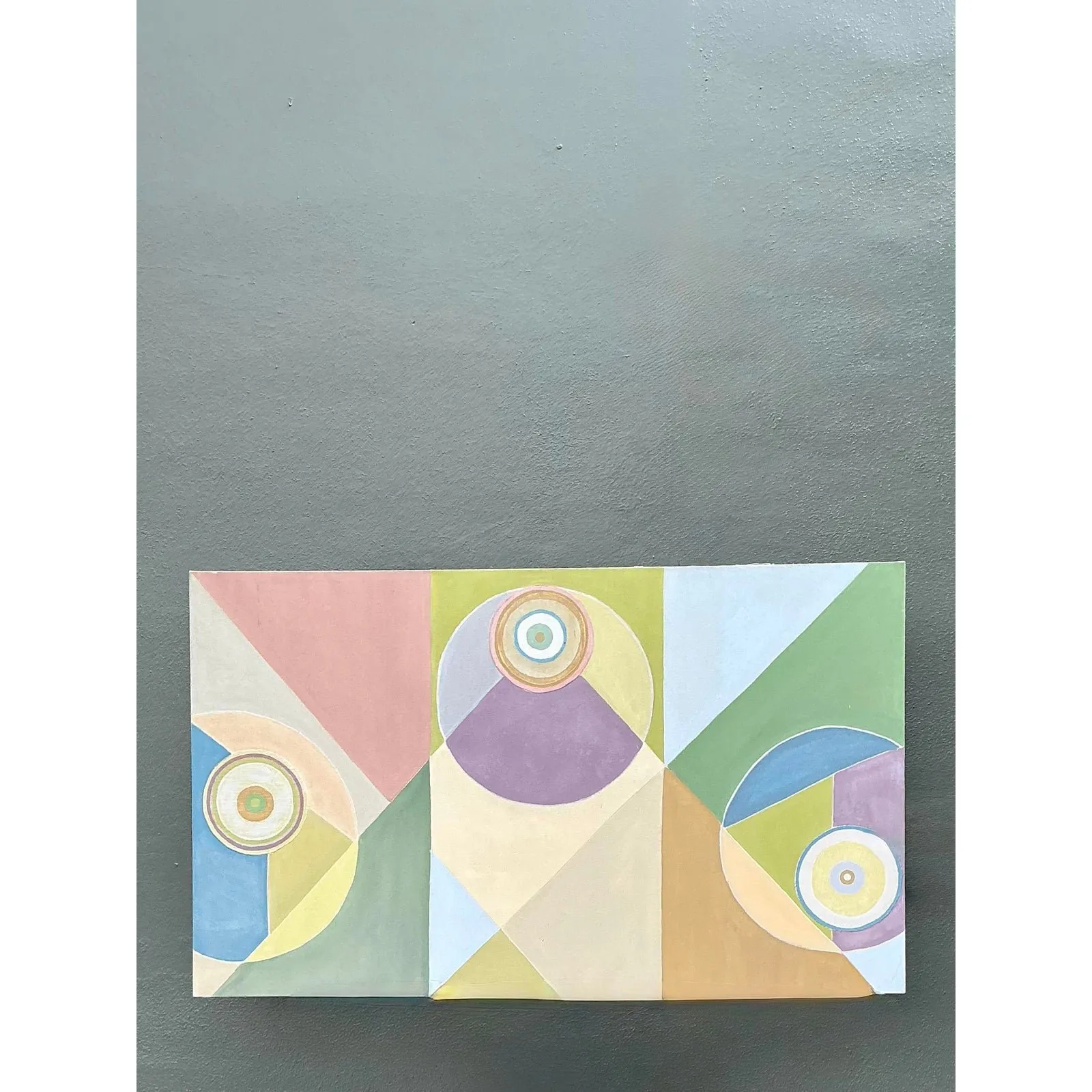 Vintage Original Abstract Geometric Oil on Canvas — additional photo 5