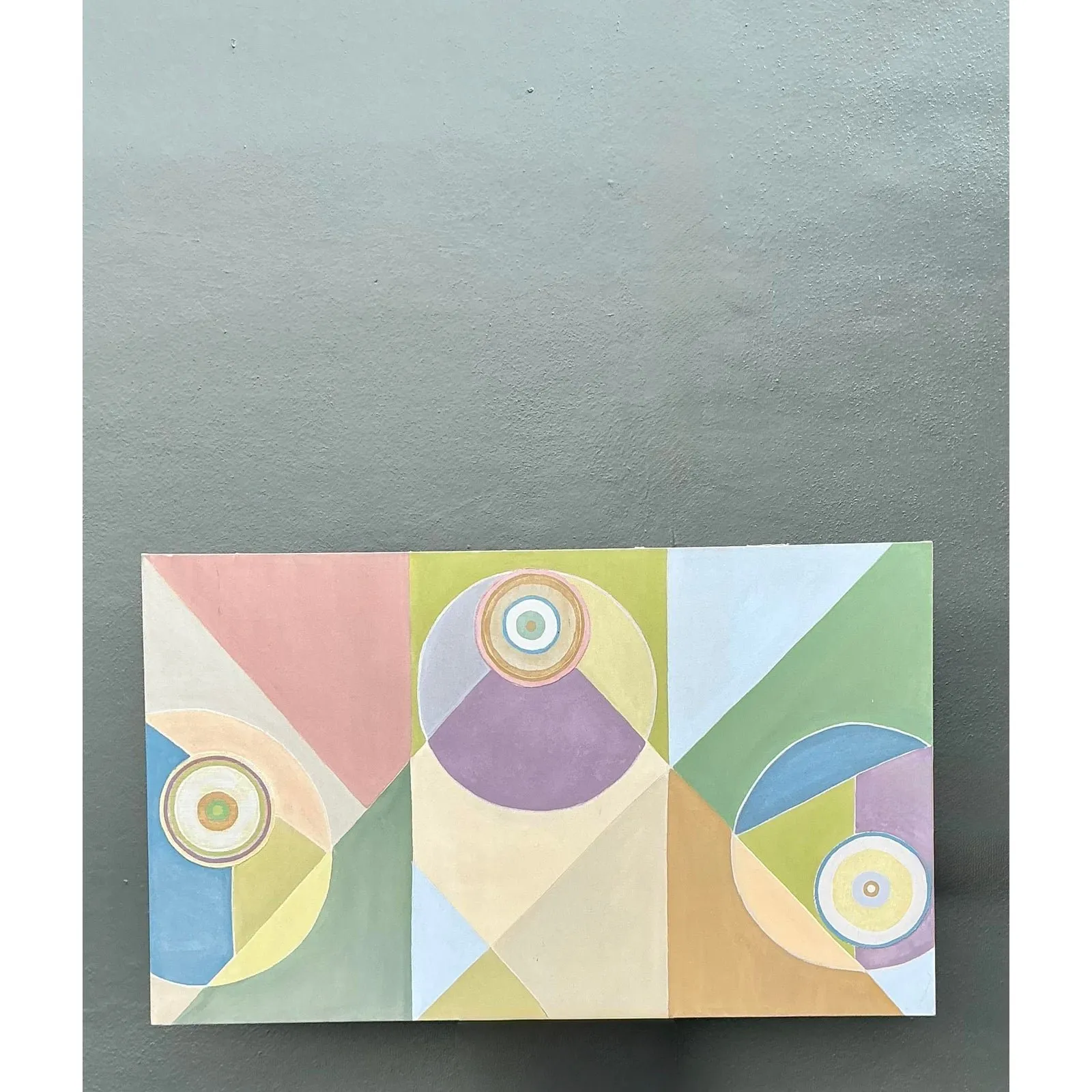 Vintage Original Abstract Geometric Oil on Canvas — additional photo 6