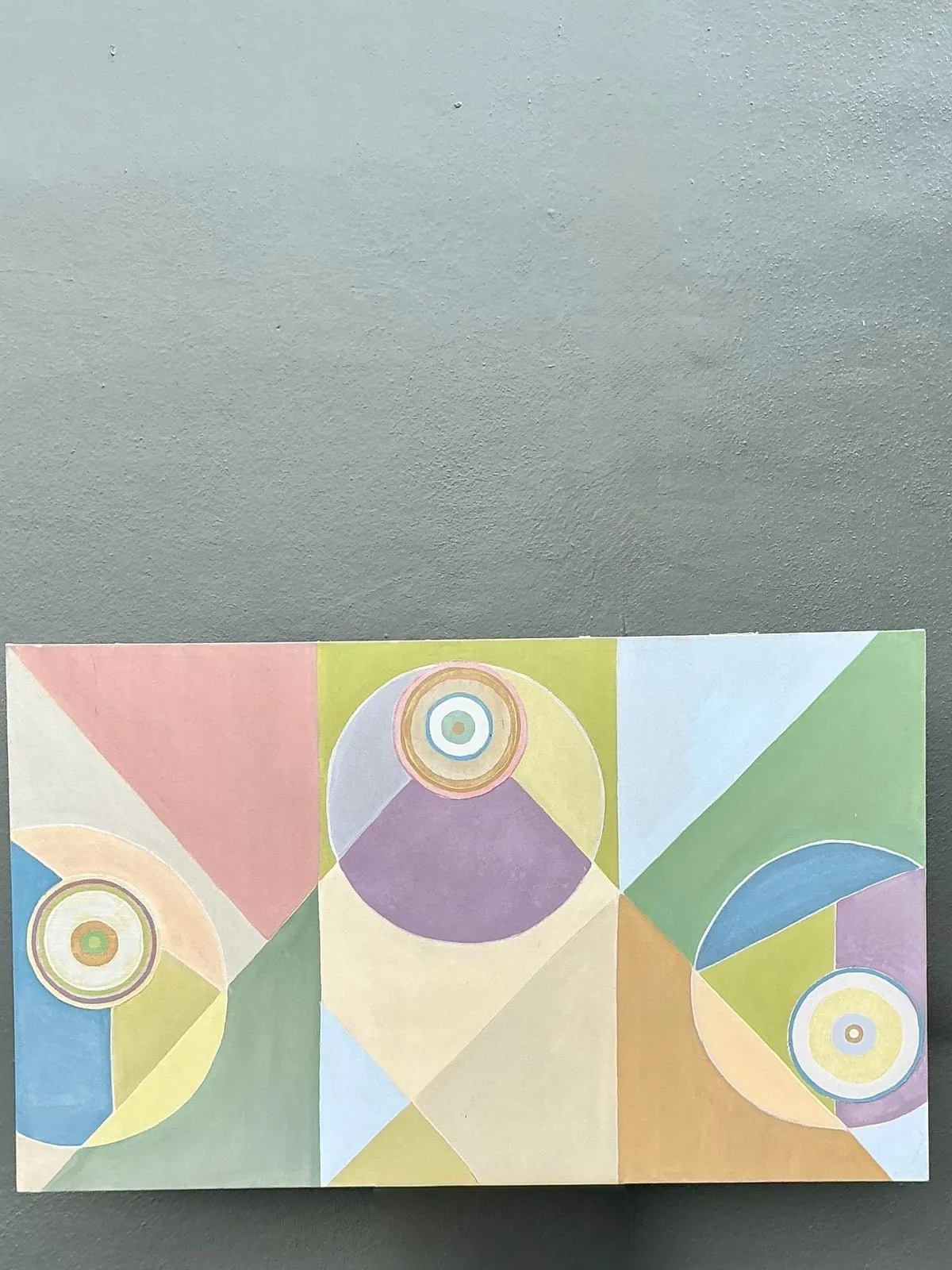 Vintage Original Abstract Geometric Oil on Canvas — additional photo 5