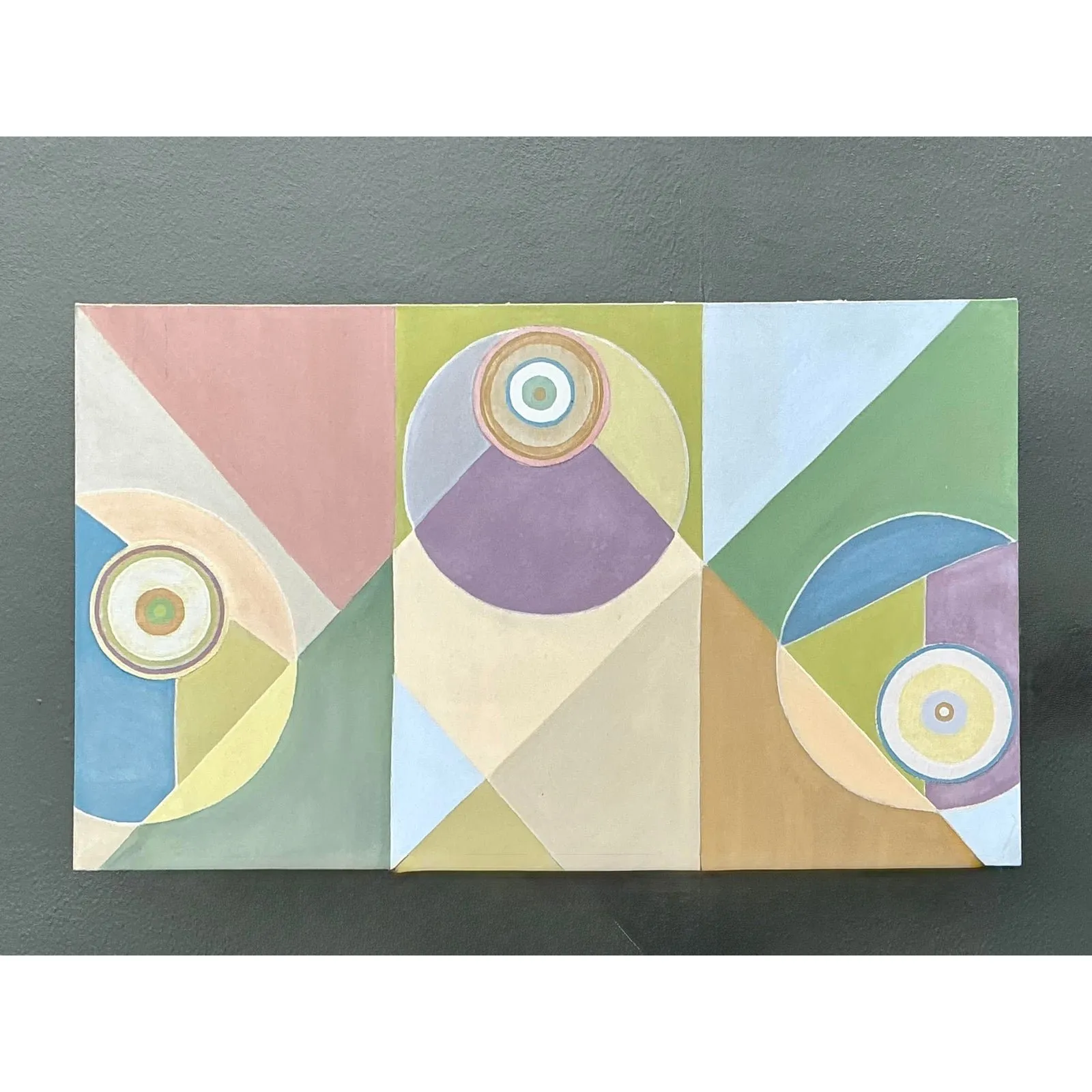 Vintage Original Abstract Geometric Oil on Canvas — additional photo 8