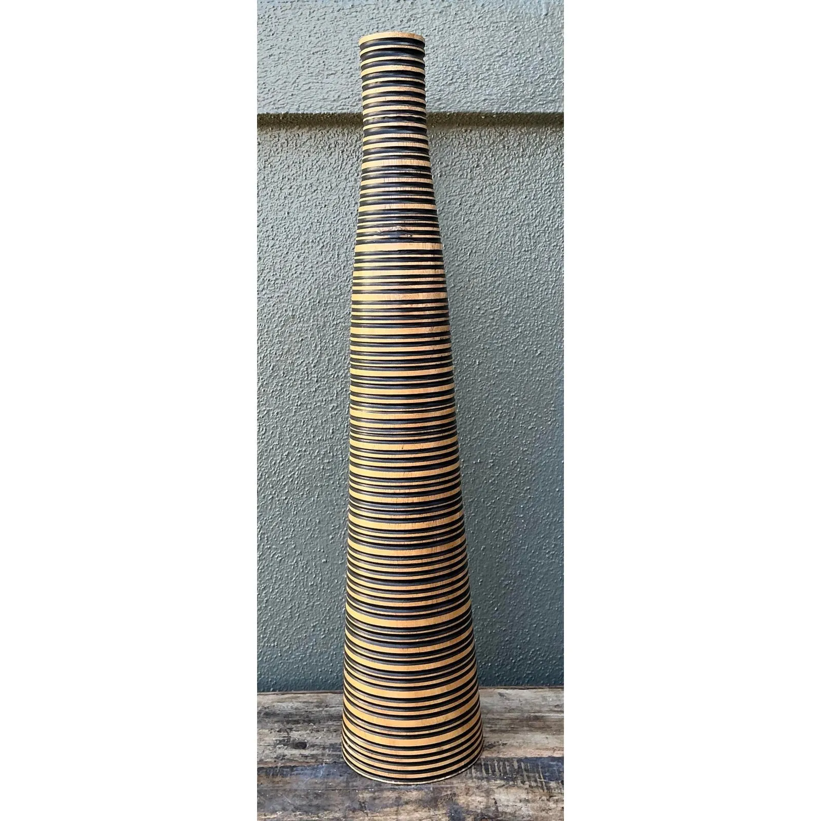 Vintage Turned Wood Vase — additional photo 1