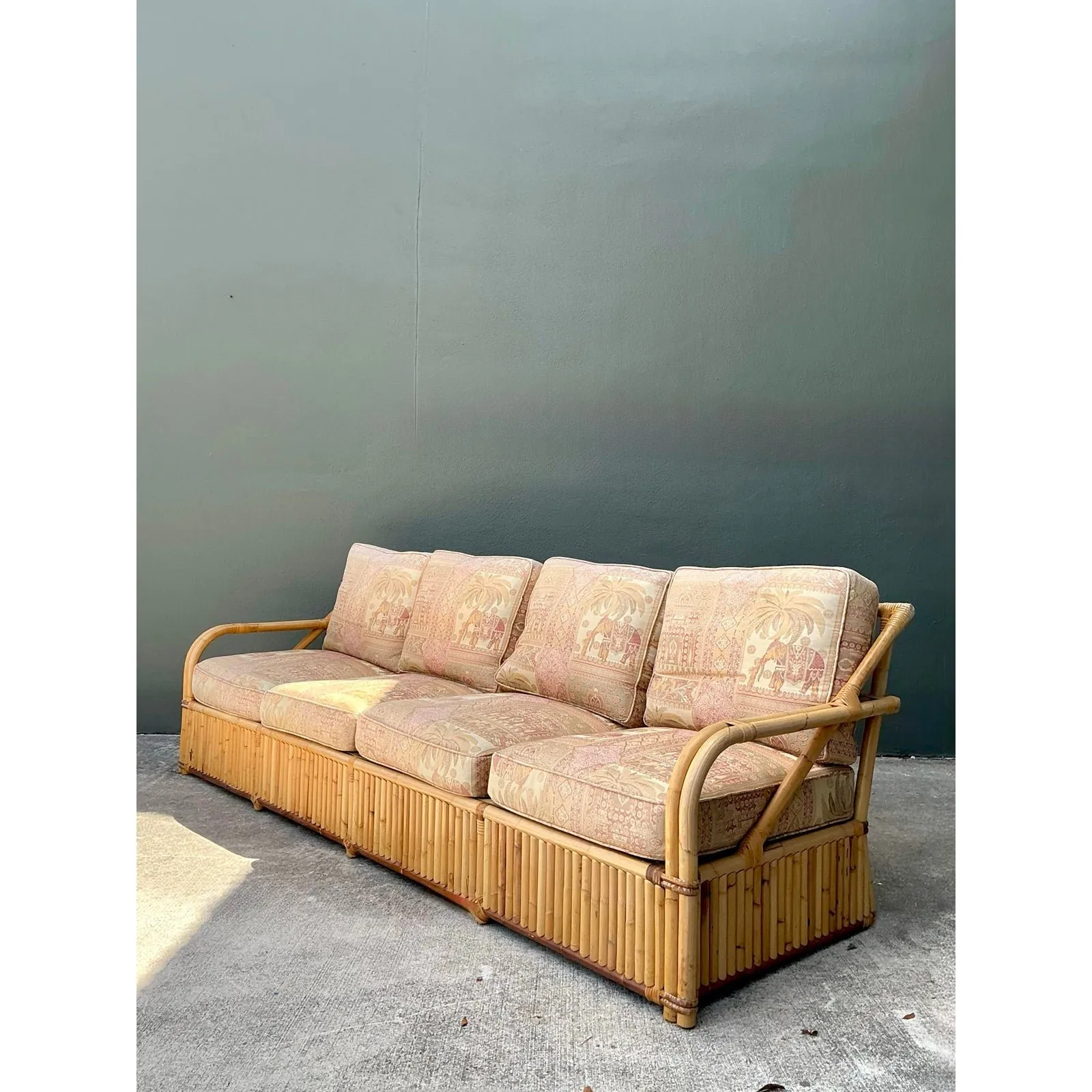 Vintage Bielecky Brothers Rattan Sofa — additional photo 1