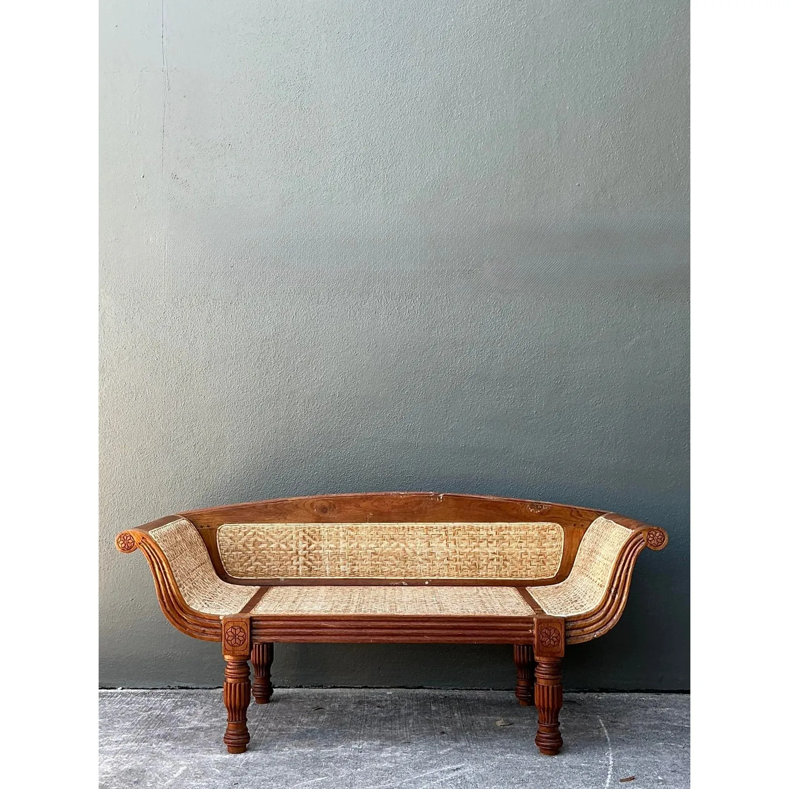 Vintage Anglo Indian Cane Settee — additional photo 1