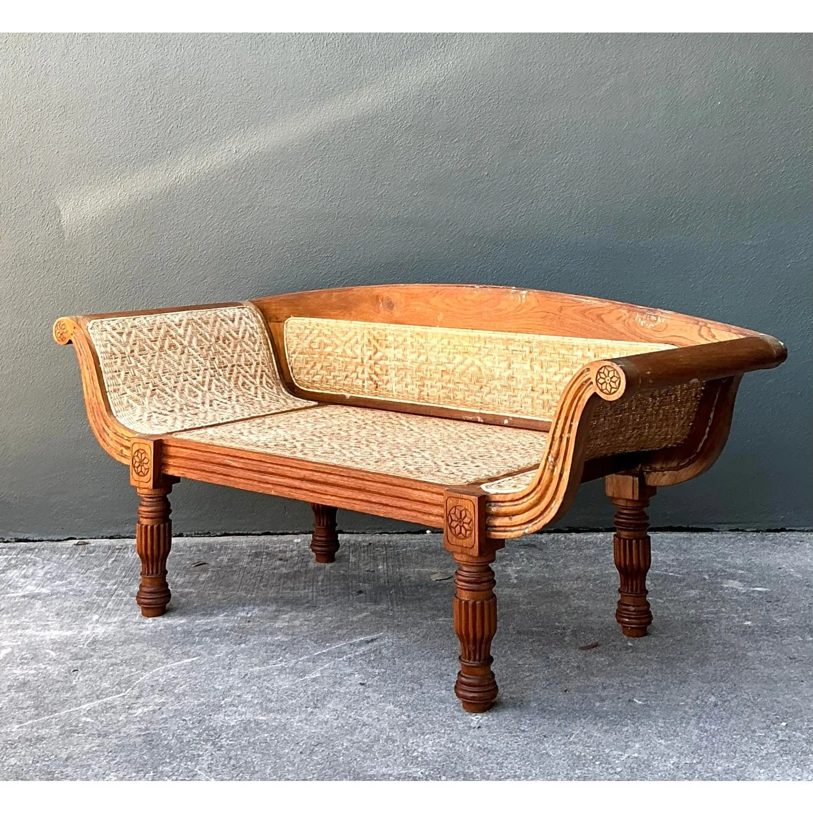 Vintage Anglo Indian Cane Settee — additional photo 4