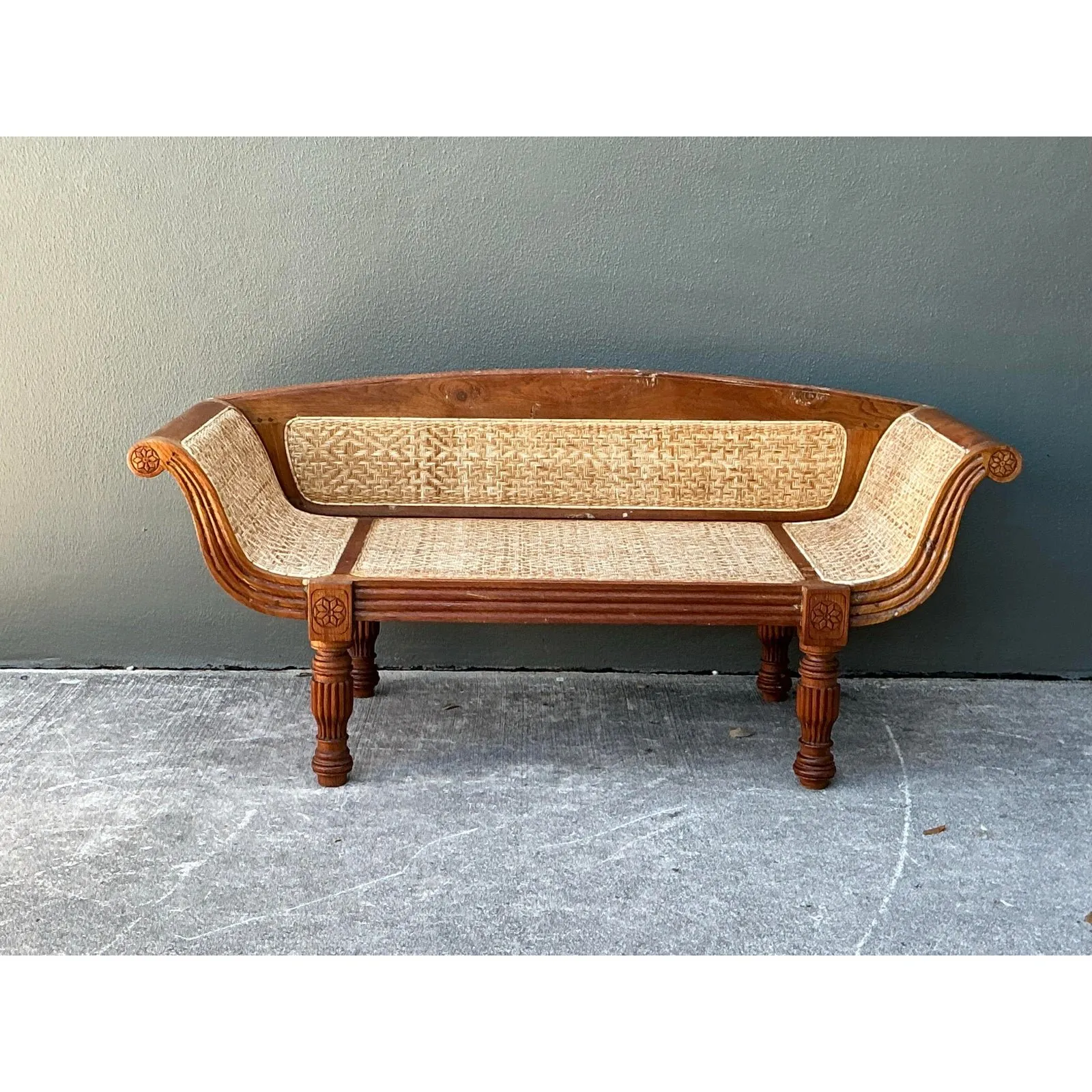 Vintage Anglo Indian Cane Settee — additional photo 6