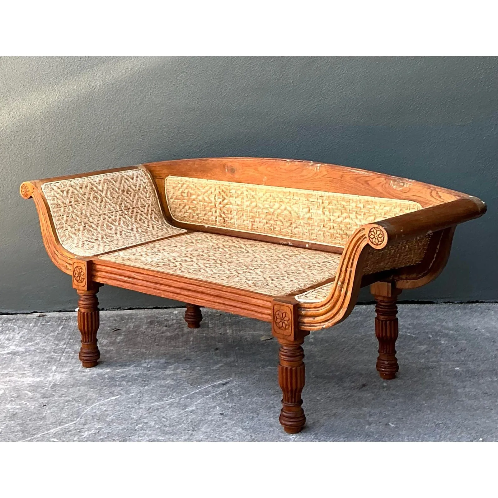 Vintage Anglo Indian Cane Settee — additional photo 2