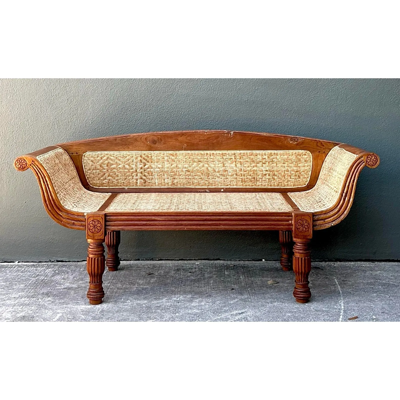 Vintage Anglo Indian Cane Settee — additional photo 7