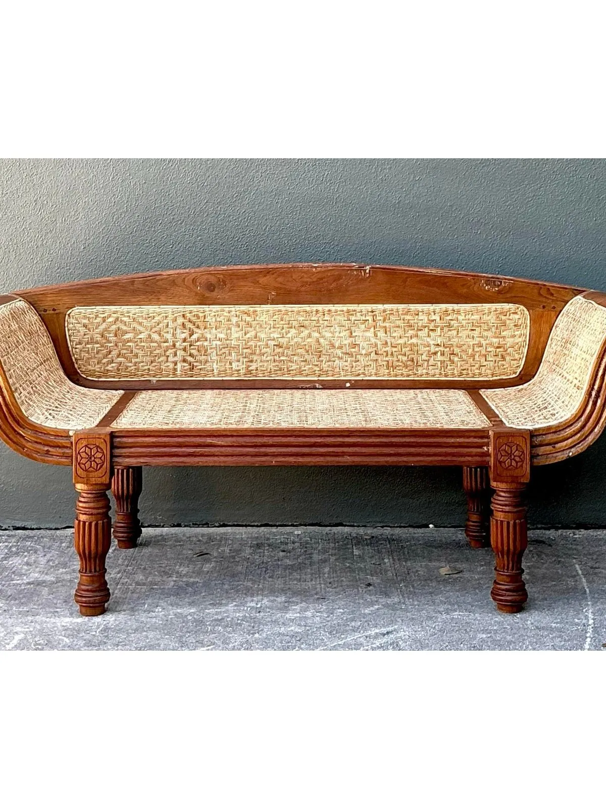 Vintage Anglo Indian Cane Settee — additional photo 7