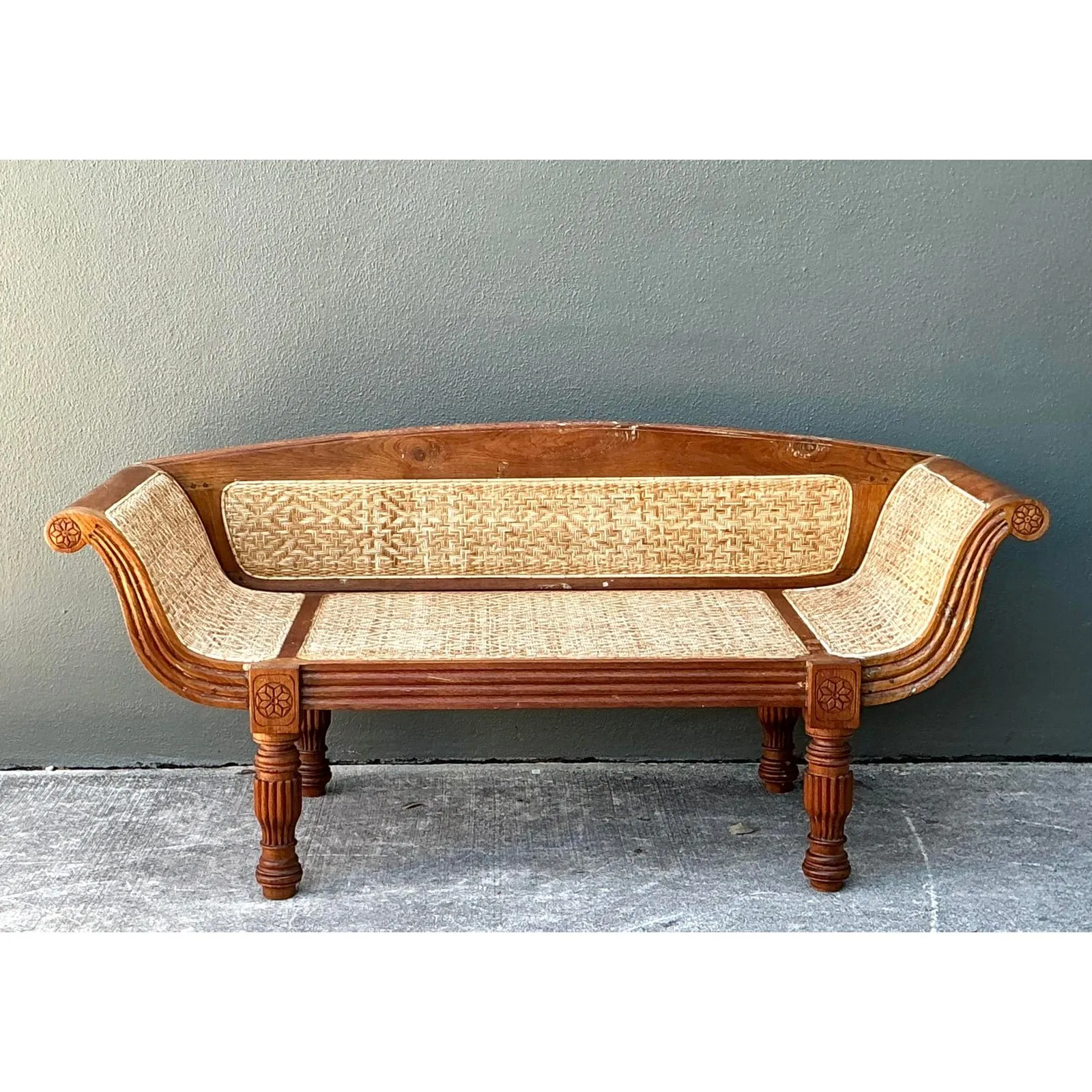 Vintage Anglo Indian Cane Settee — additional photo 8