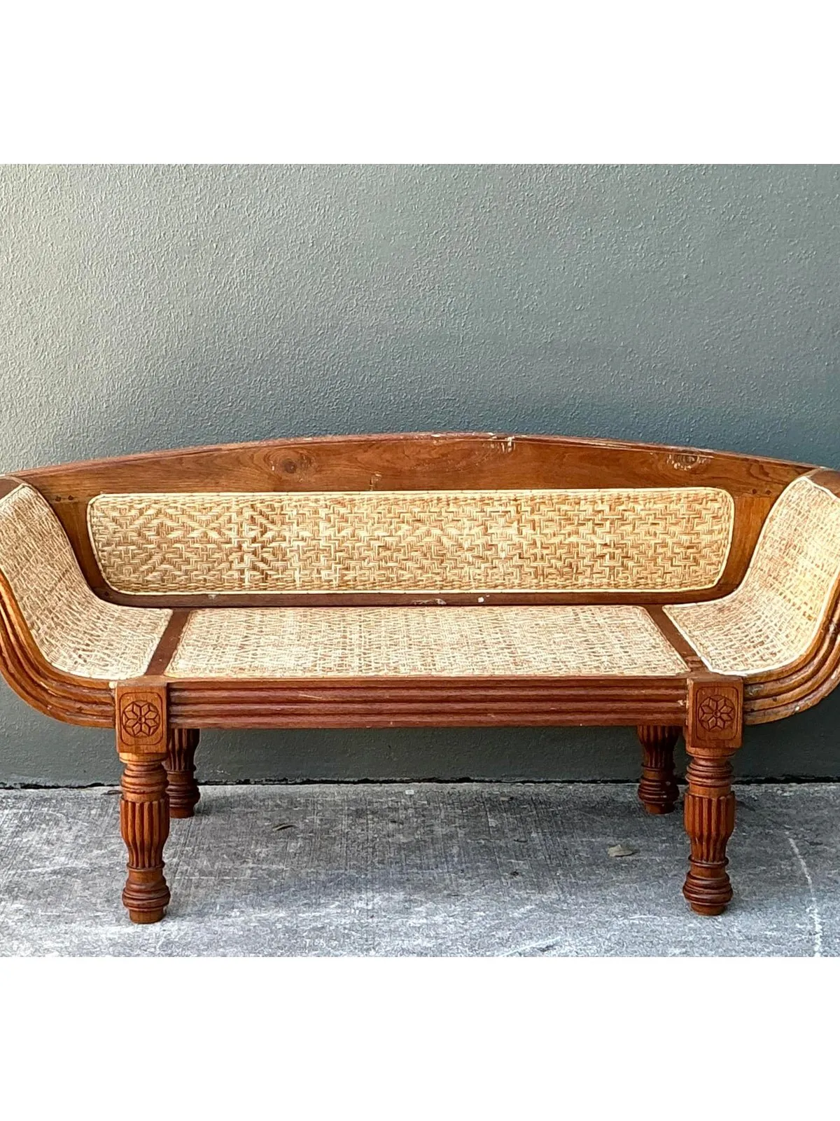 Vintage Anglo Indian Cane Settee — additional photo 8
