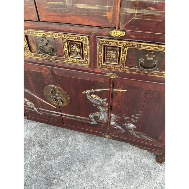 Vintage Asian 18th Century Hand Painted Cabinet — additional photo 6