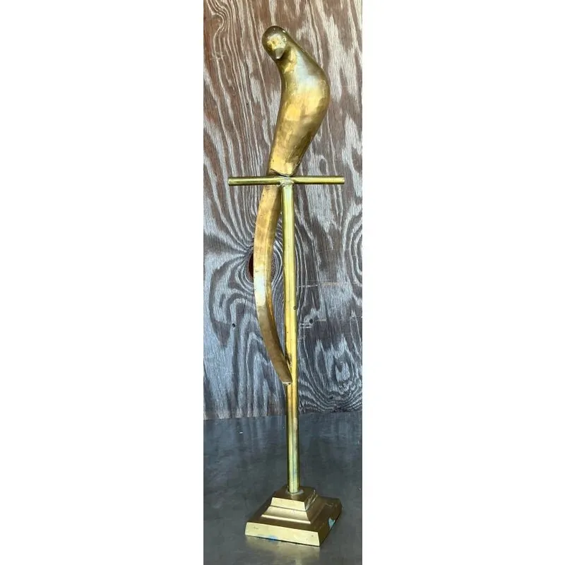 Vintage Boho Brass Bird on a Perch — additional photo 4