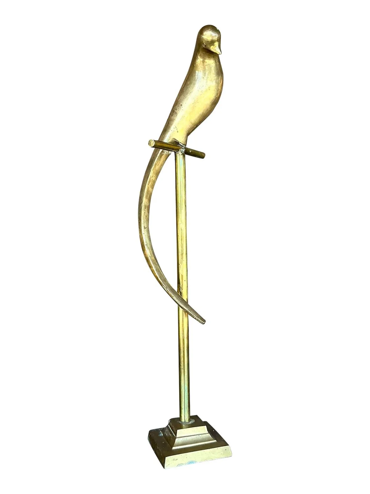 Vintage Boho Brass Bird on a Perch