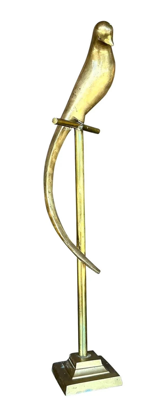 Vintage Boho Brass Bird on a Perch