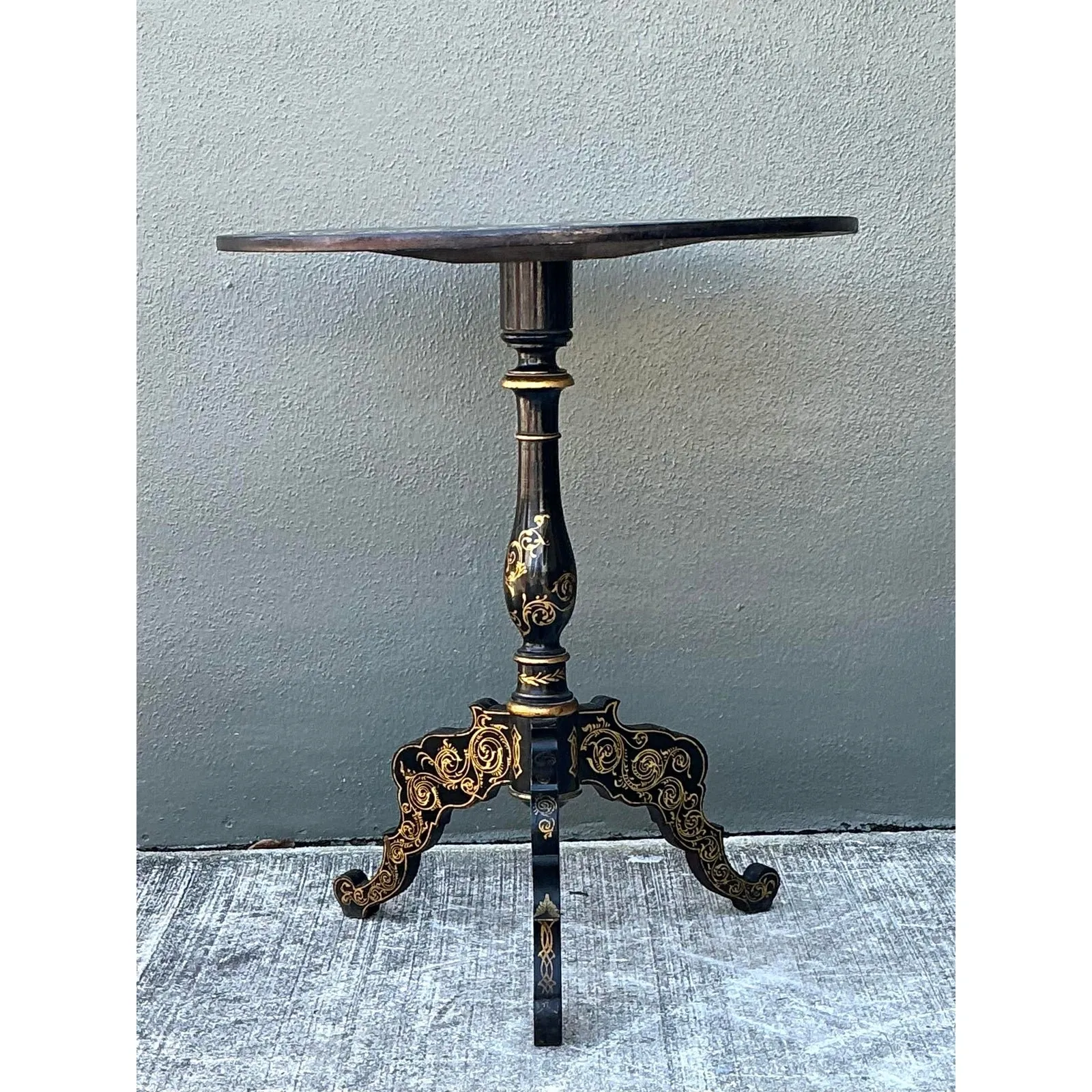 Vintage Mother of Pearl Inlay Tilt Top Table — additional photo 5