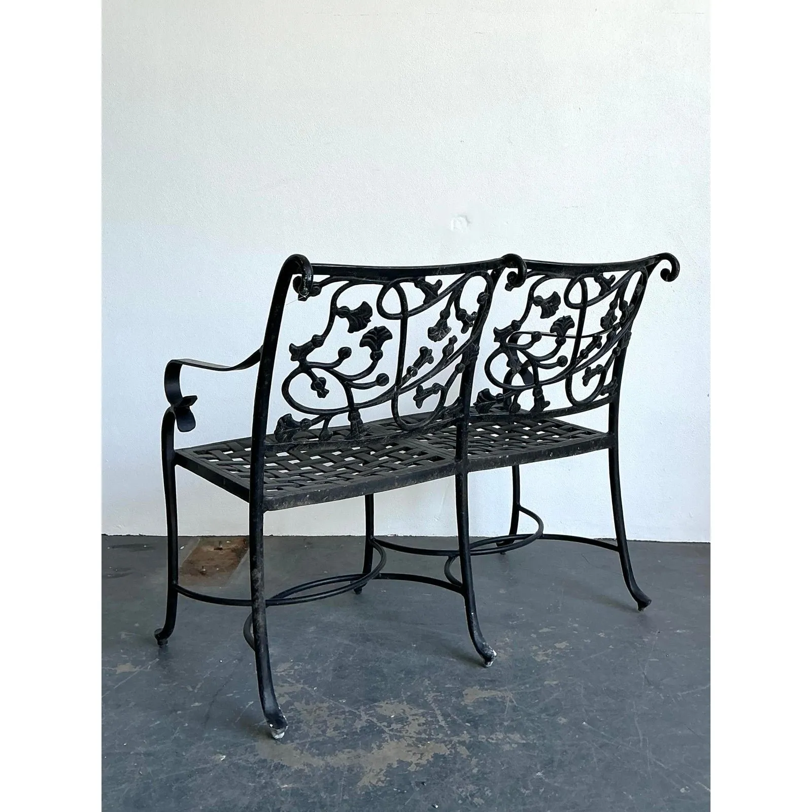 Vintage Wrought Iron Ivy Bench — additional photo 5