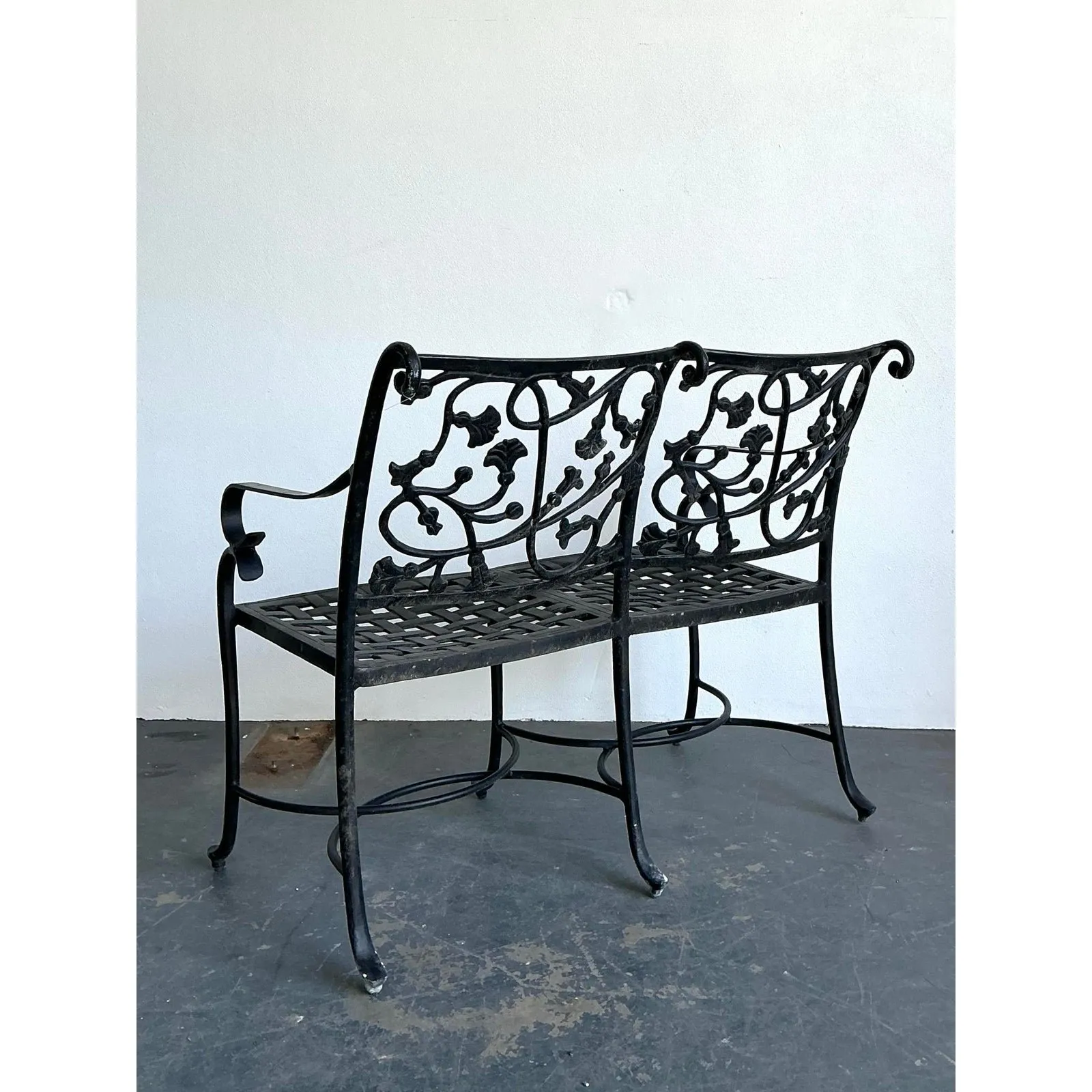 Vintage Wrought Iron Ivy Bench — additional photo 8