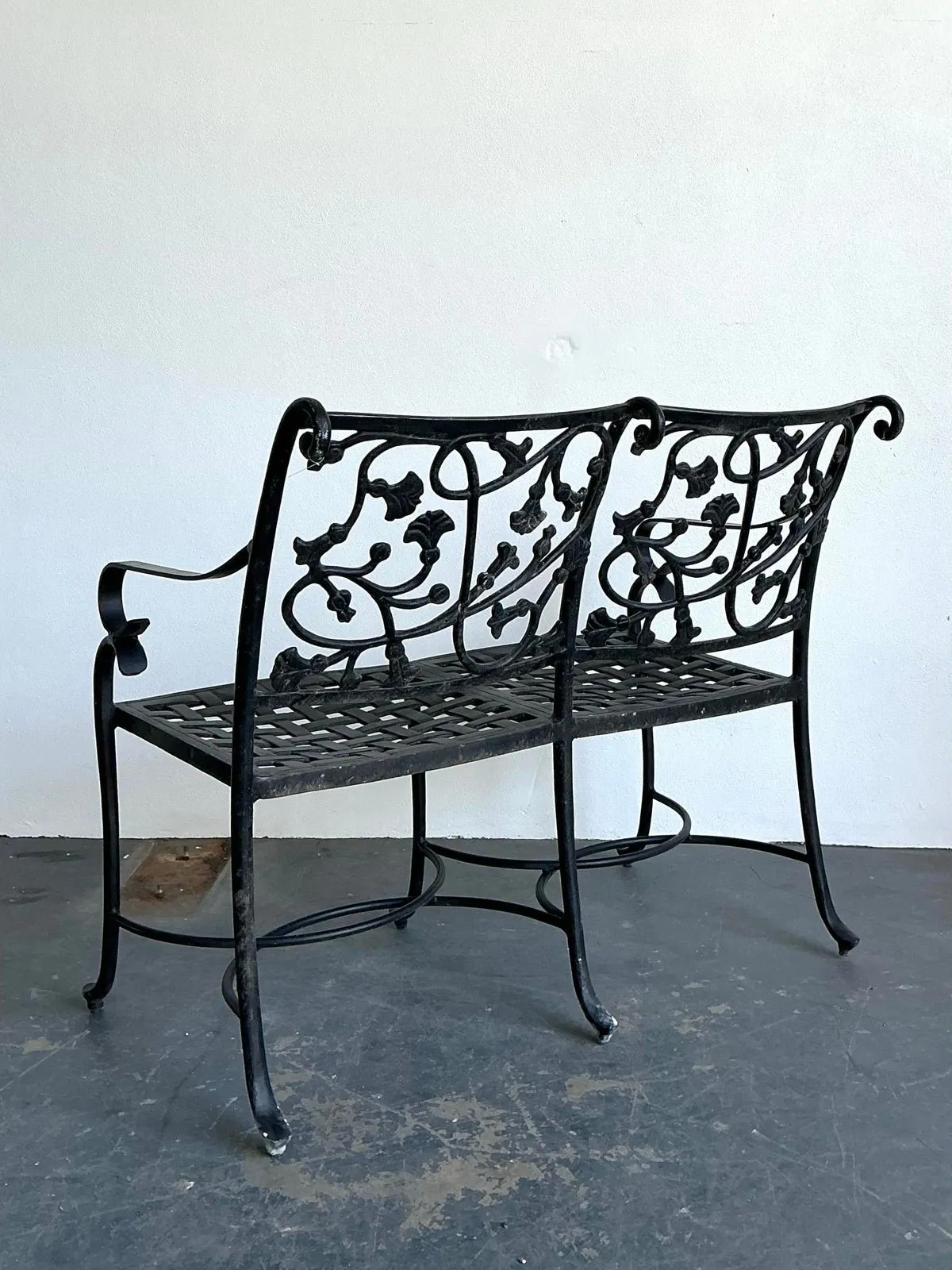 Vintage Wrought Iron Ivy Bench — additional photo 7