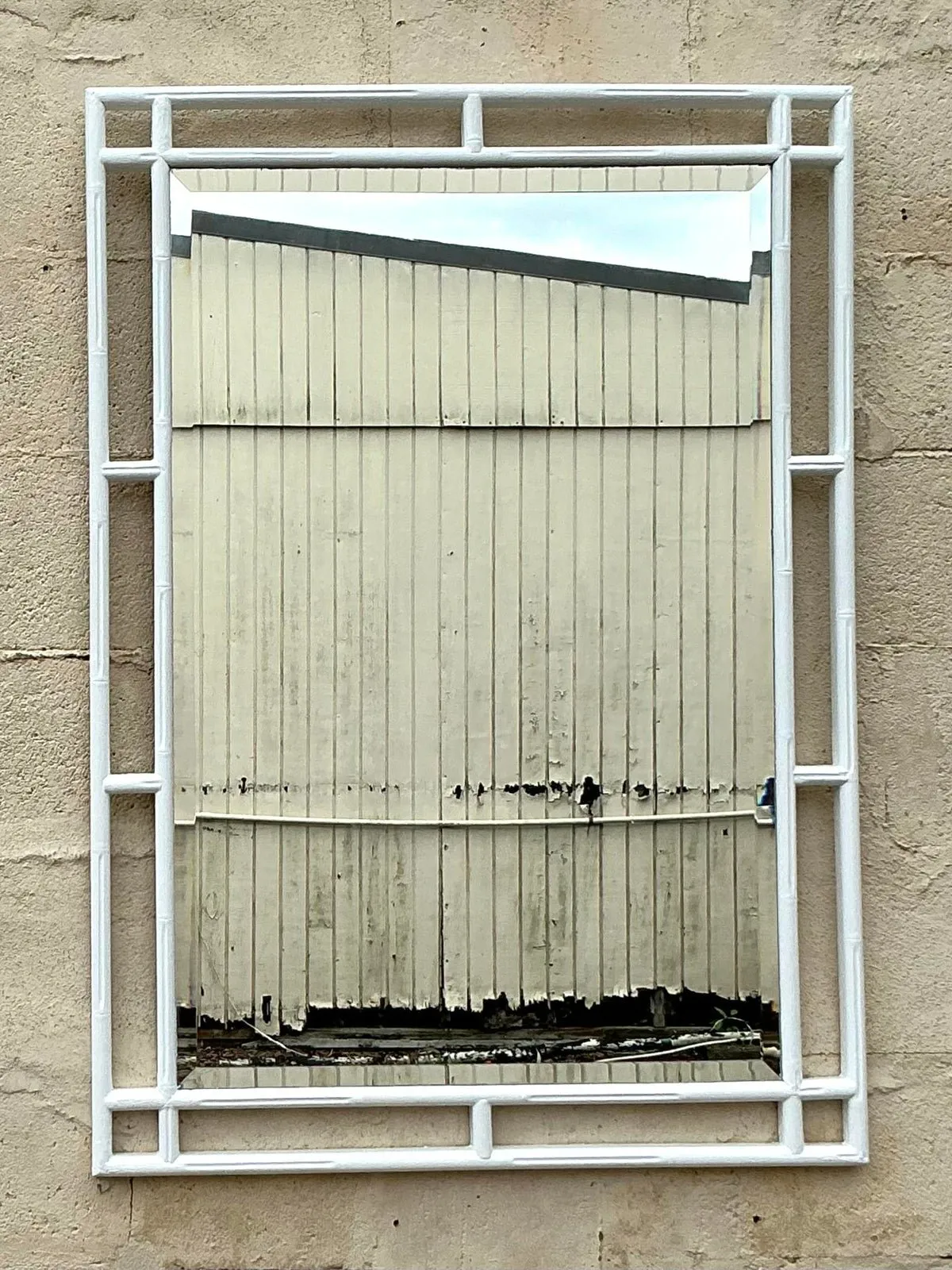 Vintage Coastal Carved Bamboo Mirror - Wood, 30W x 42H — additional photo 1