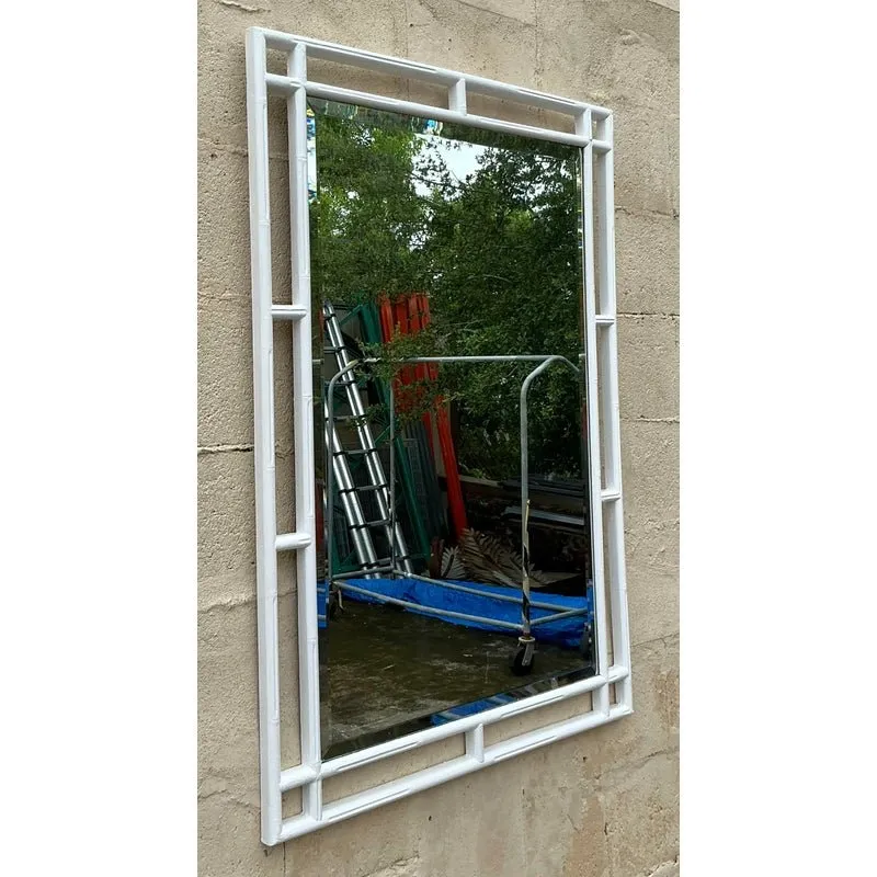 Vintage Coastal Carved Bamboo Mirror - Wood, 30W x 42H — additional photo 7
