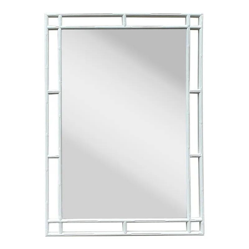 Vintage Coastal Carved Bamboo Mirror - Wood, 30W x 42H — additional photo 1