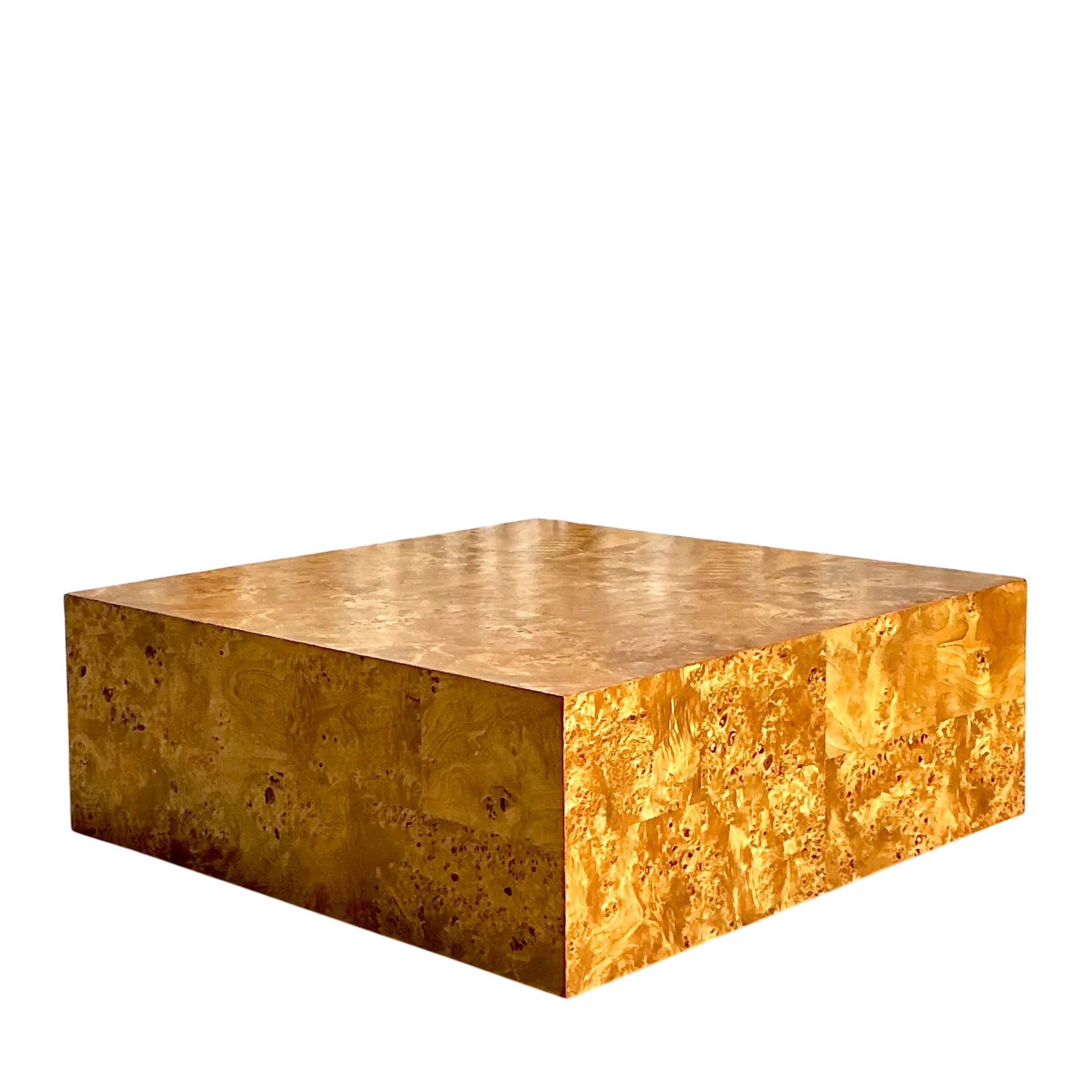 1970s Vintage Boho Large Burl Wood Coffee Table