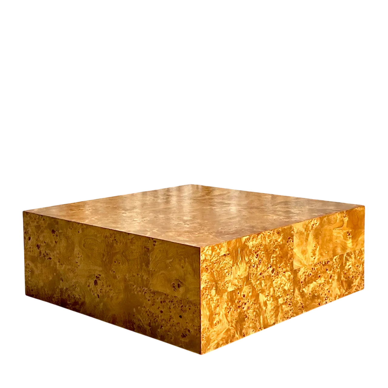 1970s Vintage Boho Large Burl Wood Coffee Table