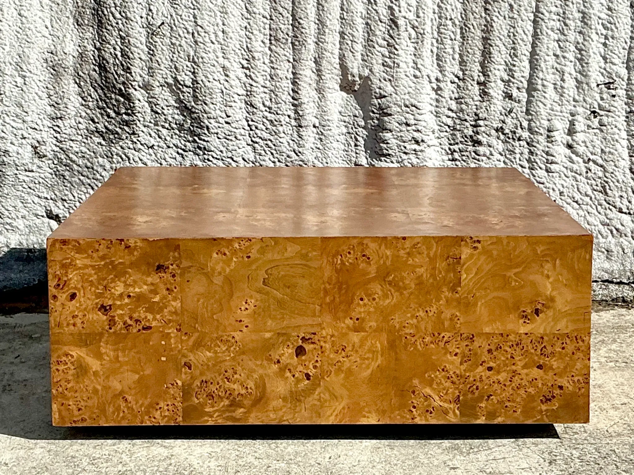 1970s Vintage Boho Large Burl Wood Coffee Table — additional photo 1