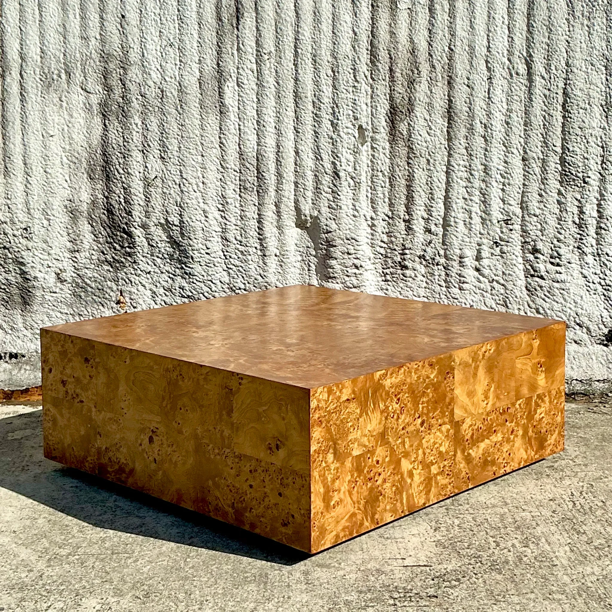1970s Vintage Boho Large Burl Wood Coffee Table — additional photo 2